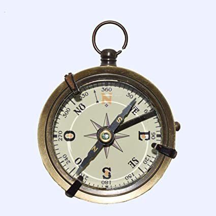 sarafcomputers Antique Beautiful Brass Miracles Brass Directional Magnetic Compass Compass-picture-27