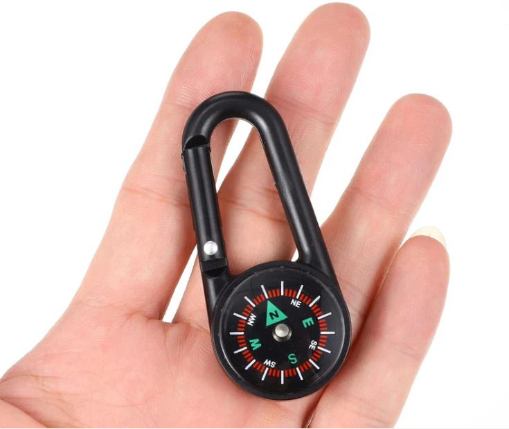 Clip Snap Hook Mini Compass (1 Pc/Mix Design) Compass