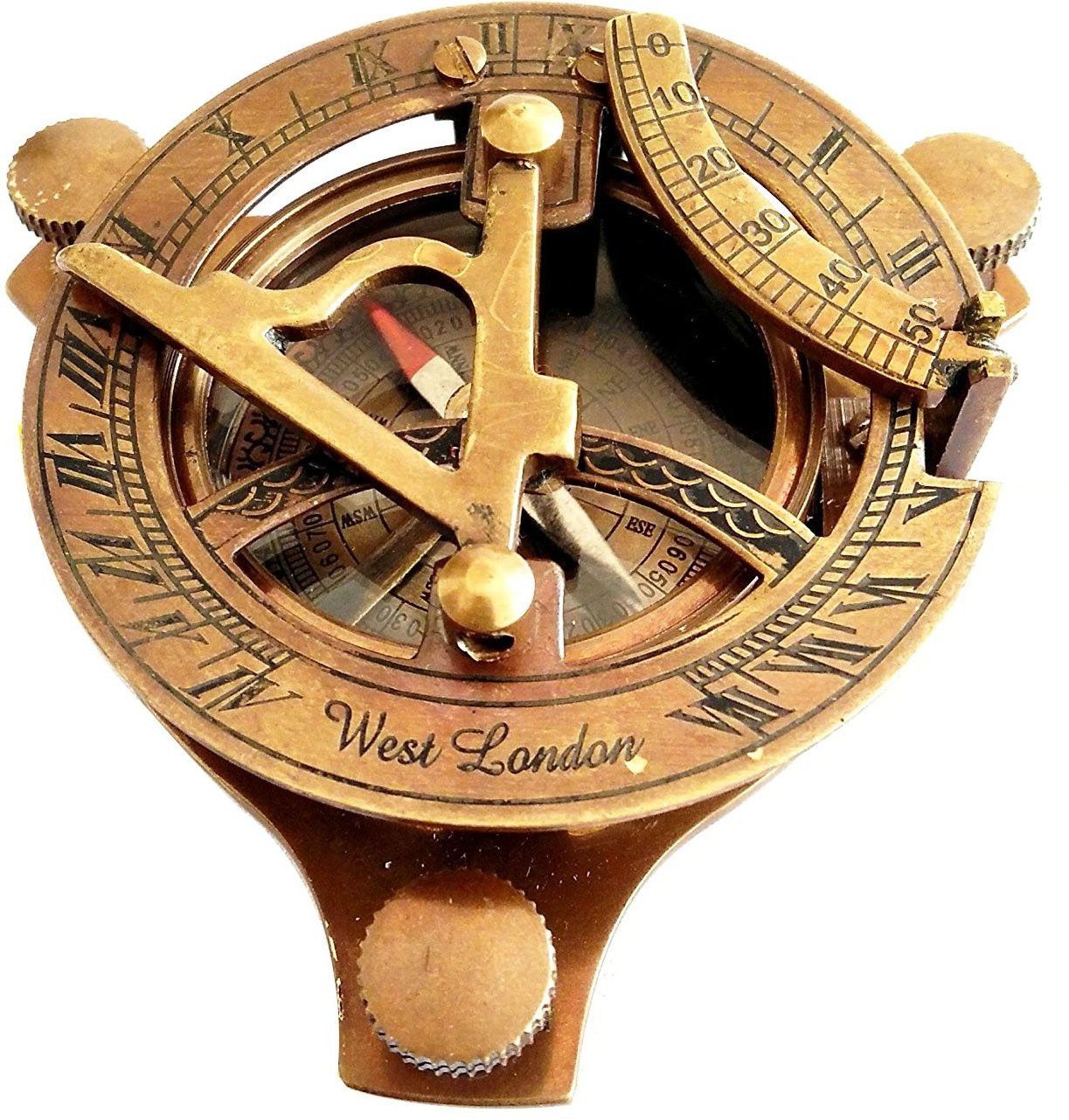 om sanitation Antique Finish Brass Magnetic Sundial Compass Compass-picture-10
