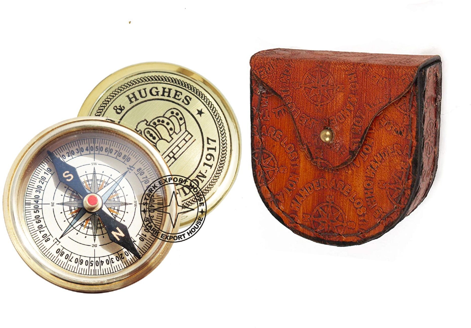stark export house Solid Brass 2 Inch Sundial Compass Direction Working Pocket Compass Compass-picture-34