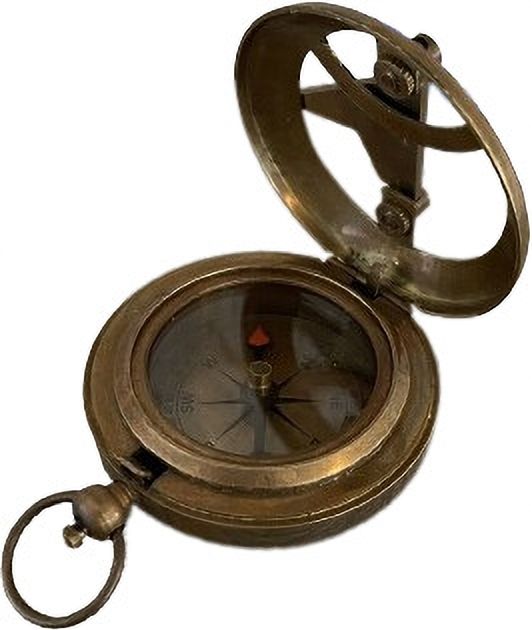 jsi Antique Finish Brass Sundial Compass Compass-picture-25