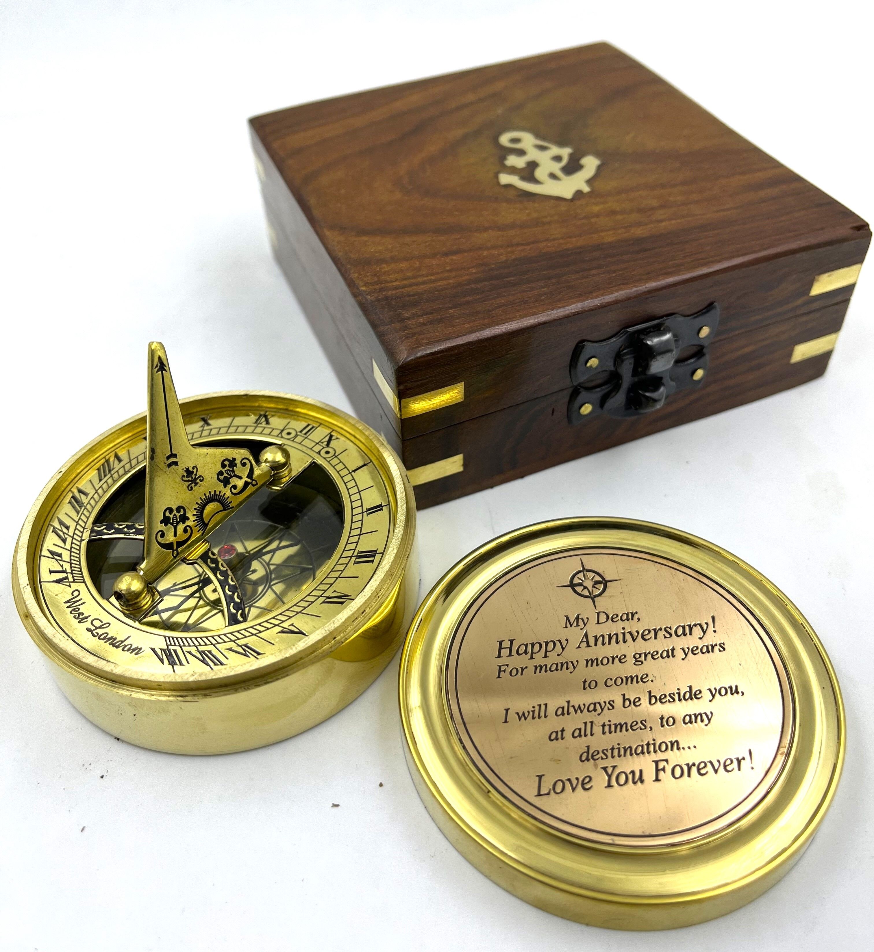 ascent india Anniversary Sundial Compass Gift for Him or Her Gift Ideas for Husband or Wife Compass-picture-19