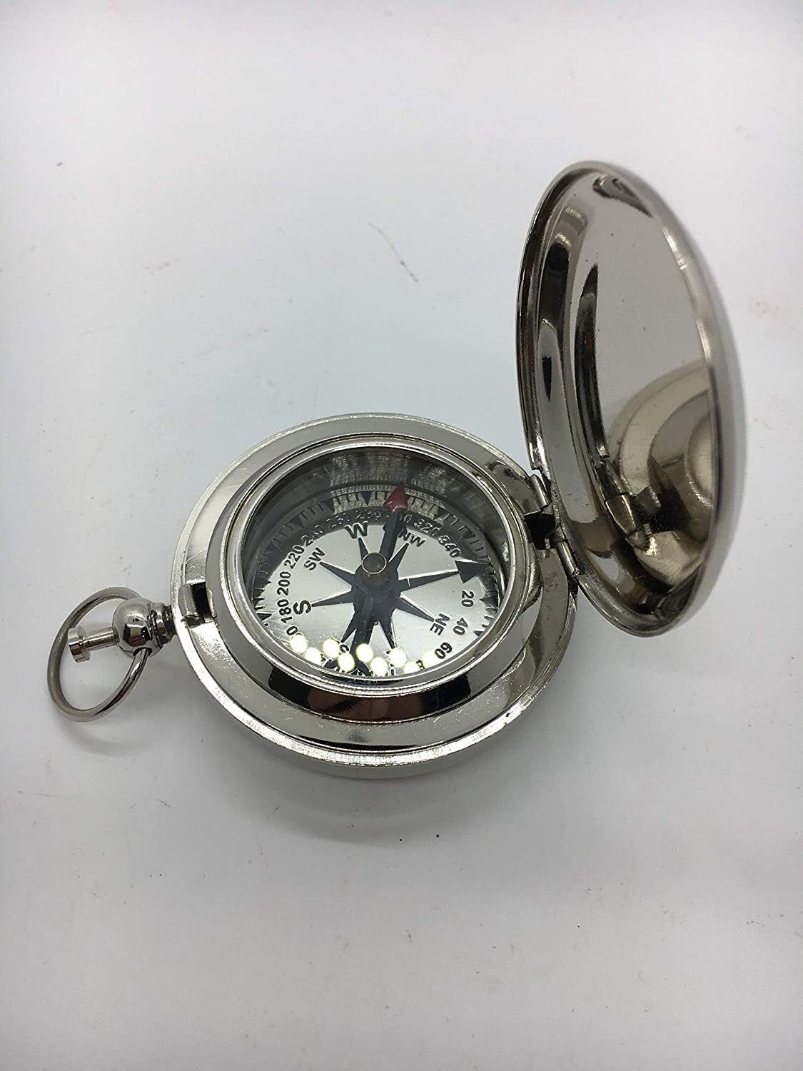 Brass Push Button Compass Chrome Finish Pocket Compass 2 Inche Compass-image-13