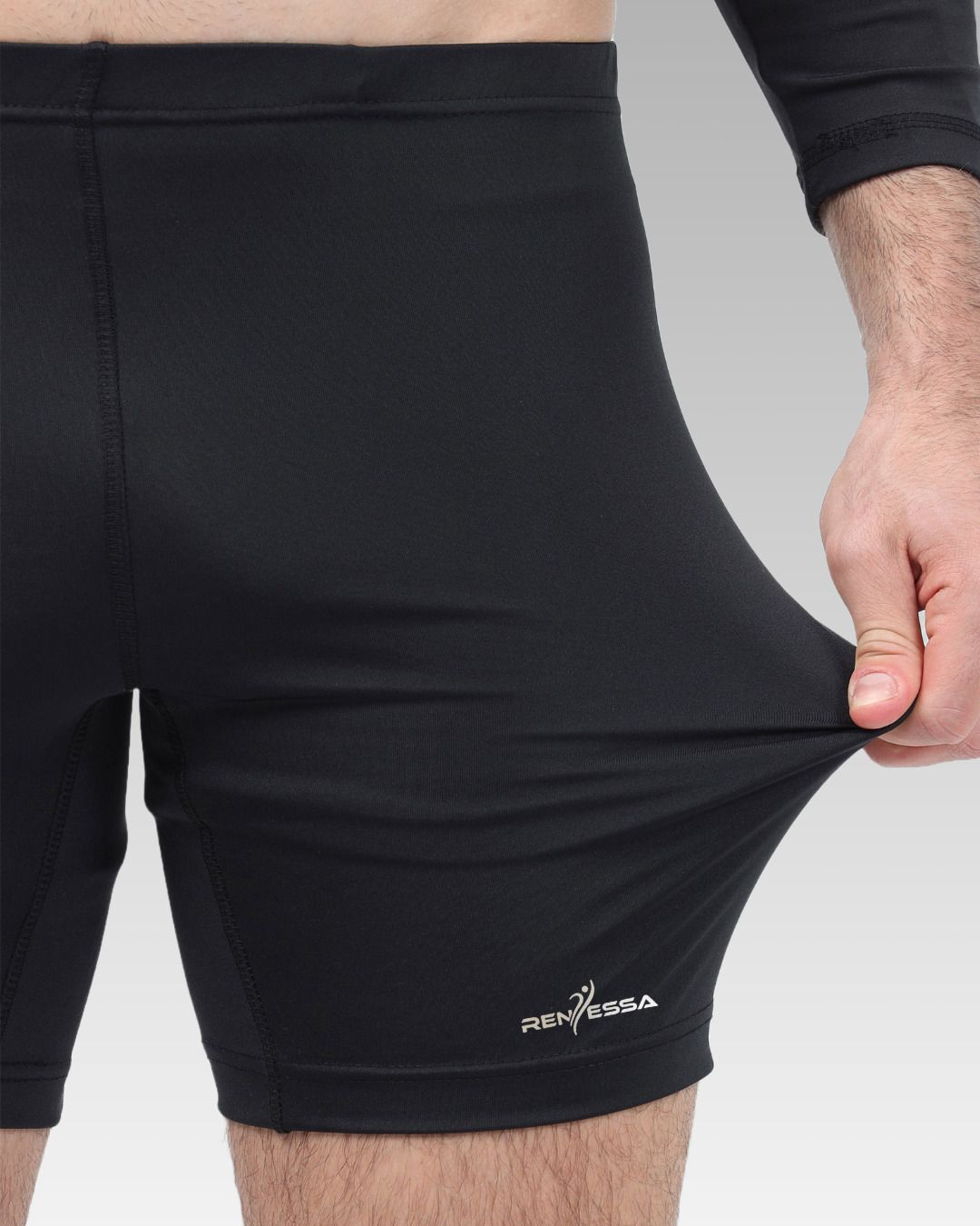 renessa sportwear Solid Men Black Tights-picture-23