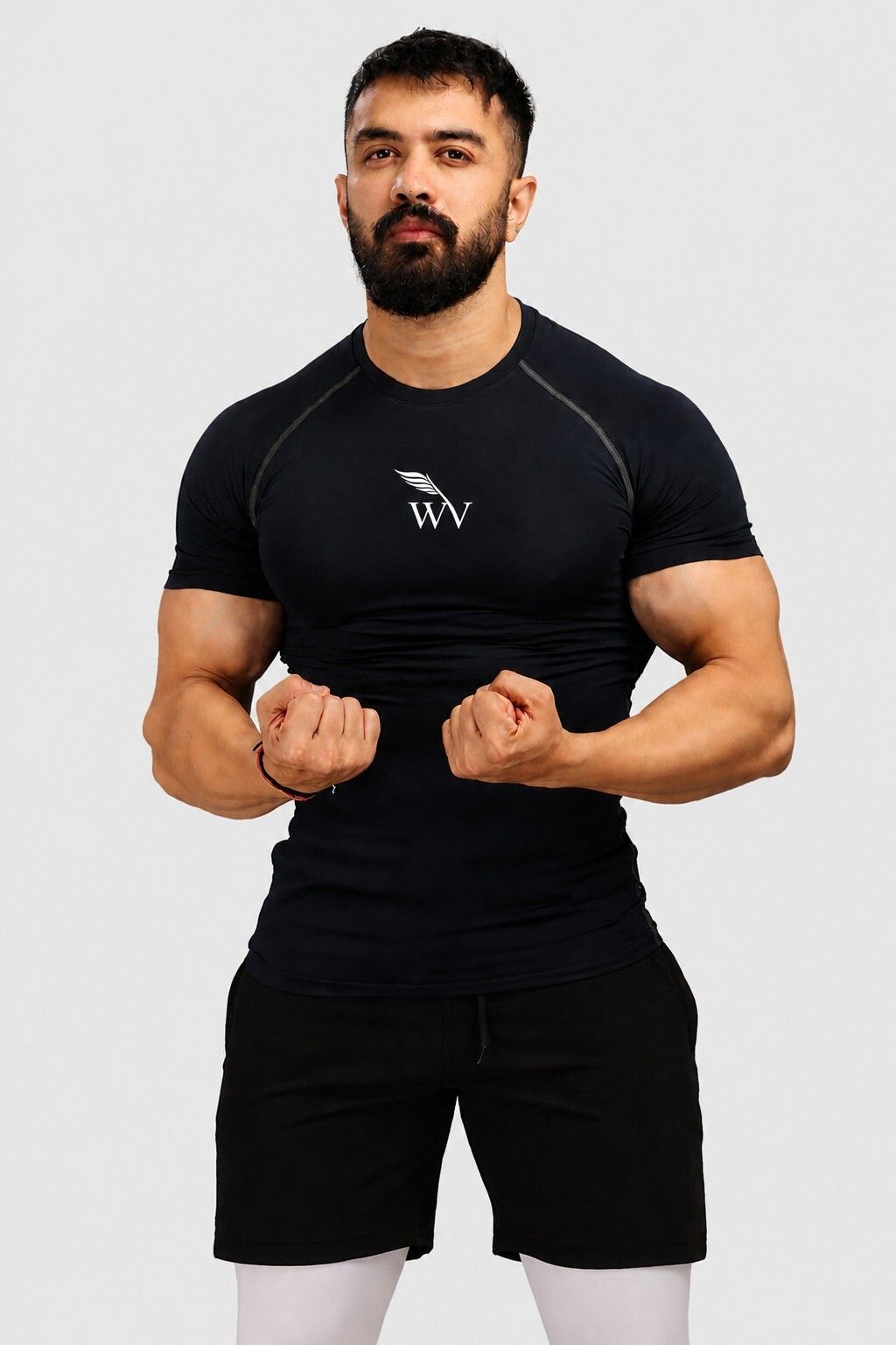 wv vastra Slim Fit Gym & Workout Top Breathable Sportswear Men Compression Men Compression-picture-12