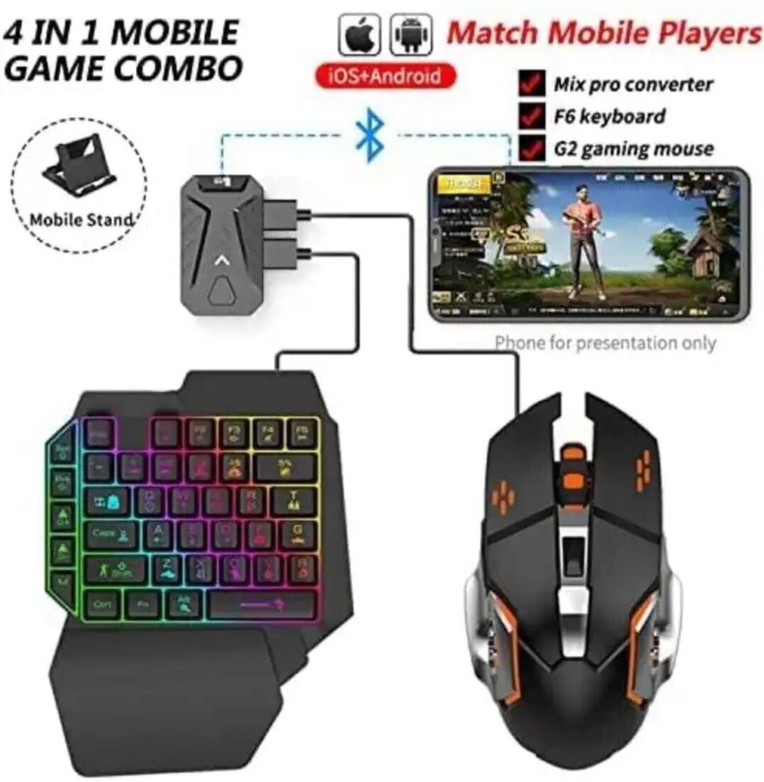 FROH Bluetooth Gaming Keyboard Mouse Convertor For Smartphone 4 in 1 Mobile Game Combo Set Designed for Gaming-image-41
