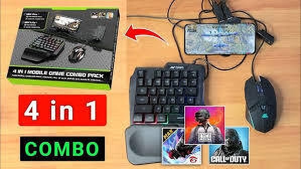 GAMESOUL Bluetooth Gaming Keyboard Mouse Convertor For Smartphone 4 in 1 Combo Combo Set Designed for Gaming-image-7