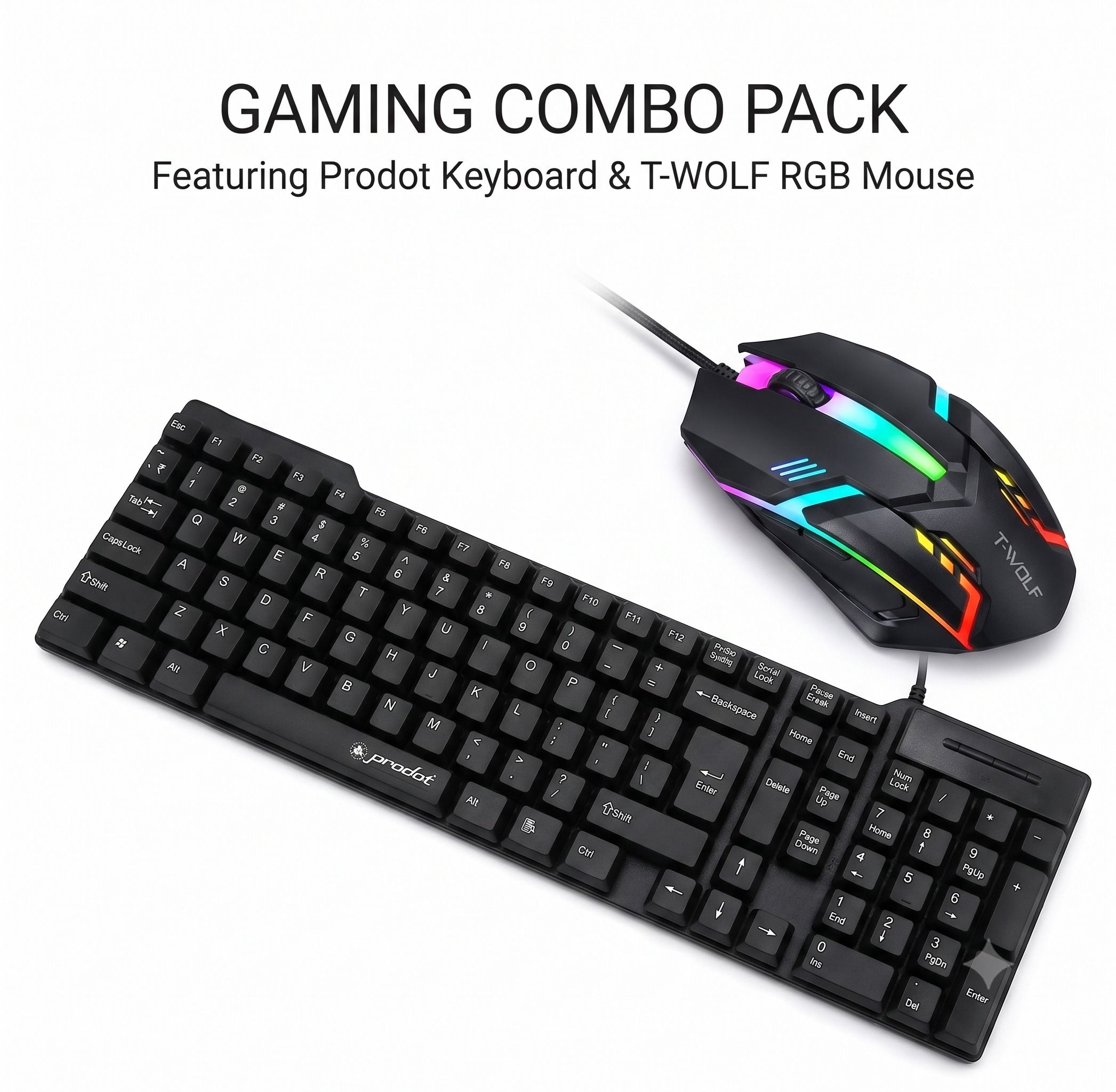 PRODOT KB-Alive USB & 7-Color RGB Backlit Mouse Combo Pack for PC/Laptop Combo Set Designed for Gaming-picture-45