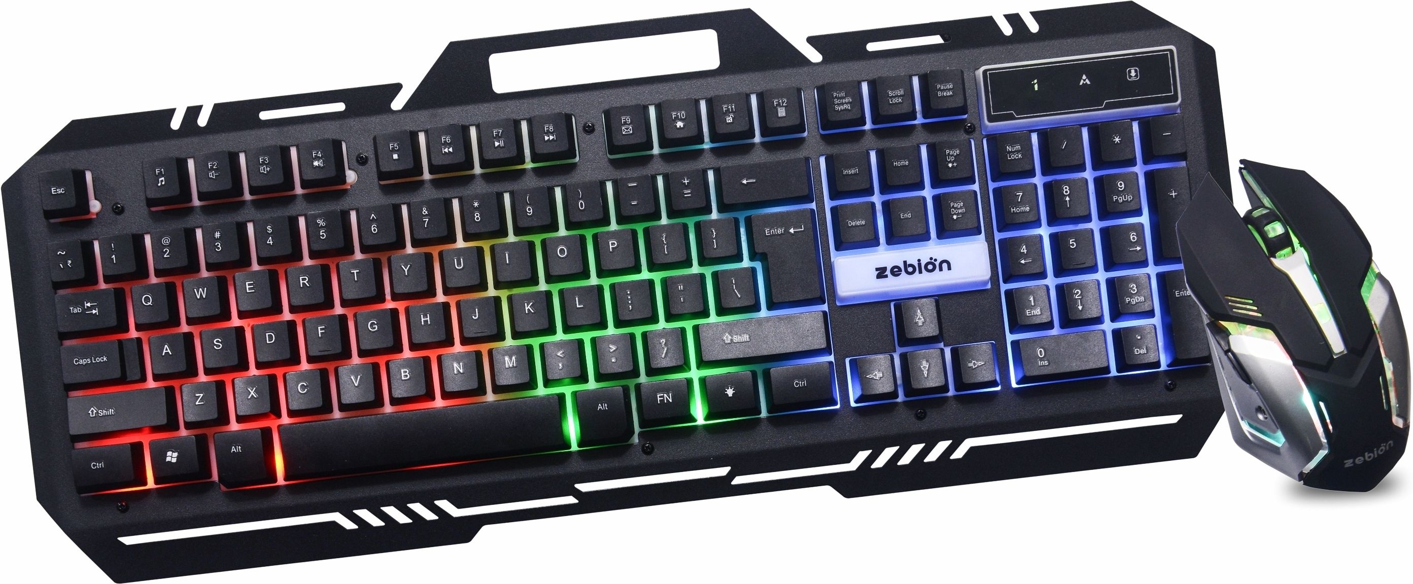 zebion Ninja Premium RGB Backlit Gaming Keyboard Metal Body & Mouse with 6 Button Combo Set-picture-22