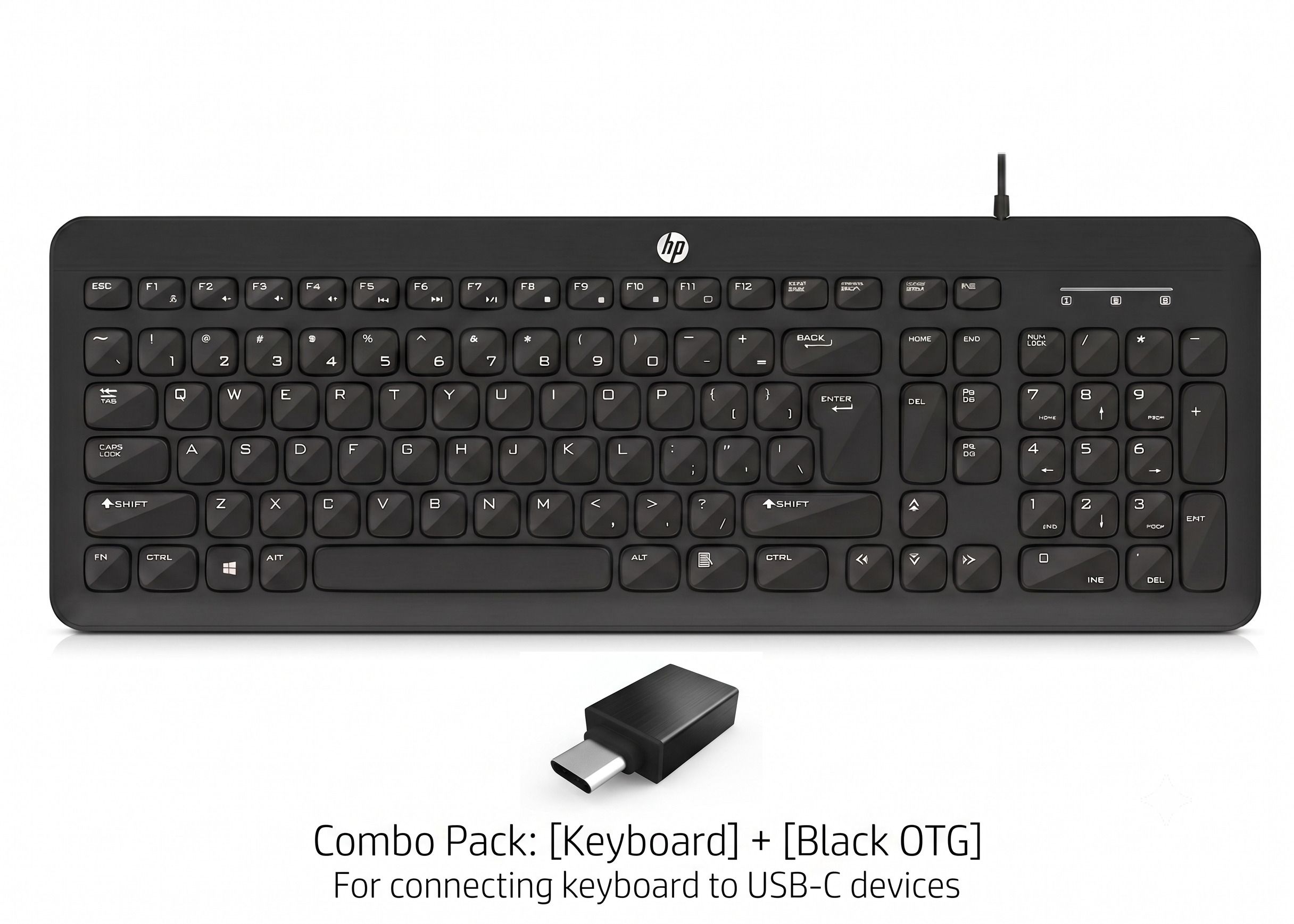 HP K160 Wired Keyboard and c-type otg connector Combo Set-picture-22