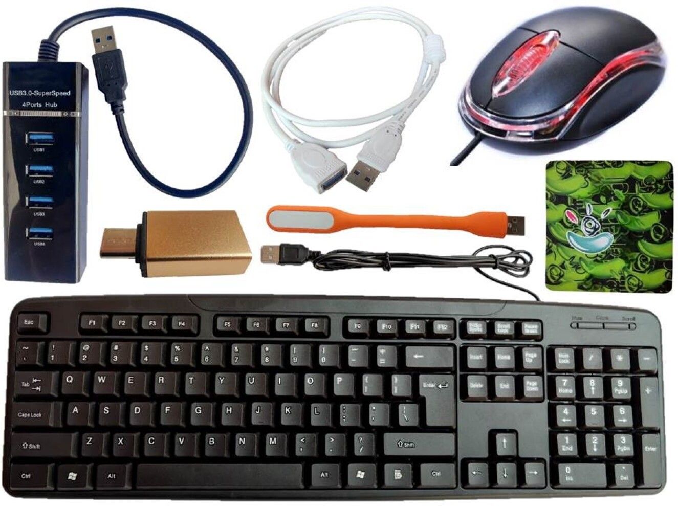 ANJO USB Keyboard-LED Mouse-Mouse Pad-3.0 USB Hub-OTG Type C-Ext Cable 1.5m-LED Combo Set Designed for Gaming-image-15