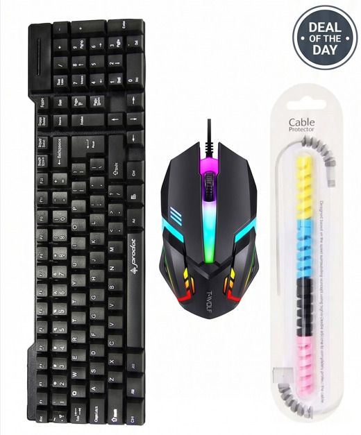 PRODOT Gaming & Office 3-in-1 Combo (Keyboard + RGB Mouse + Cable Protector) Combo Set Designed for Gaming-picture-42