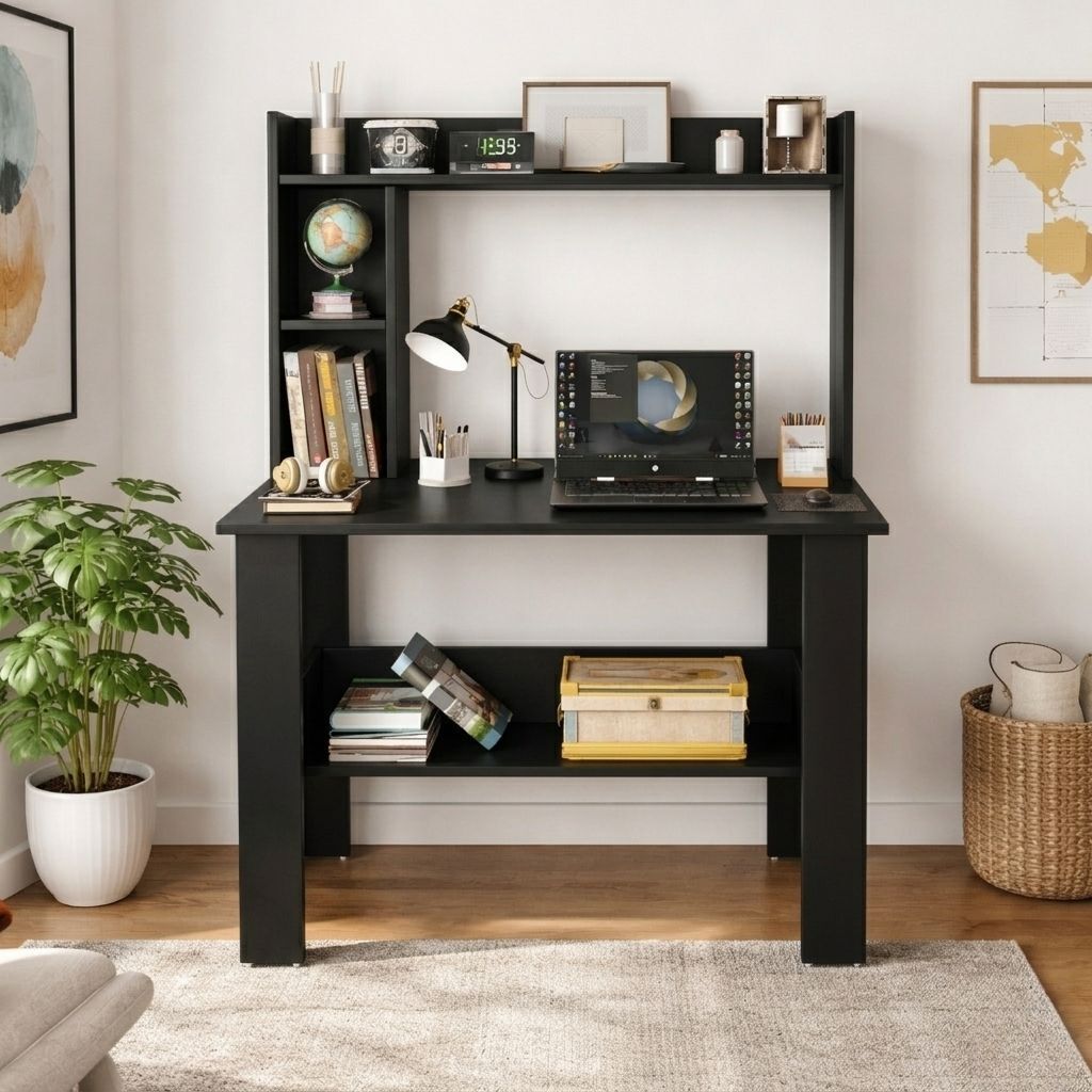 home delight Multipurpose Portable Study Desk with Book Storage for Home & Office Engineered Wood Computer Desk-picture-27