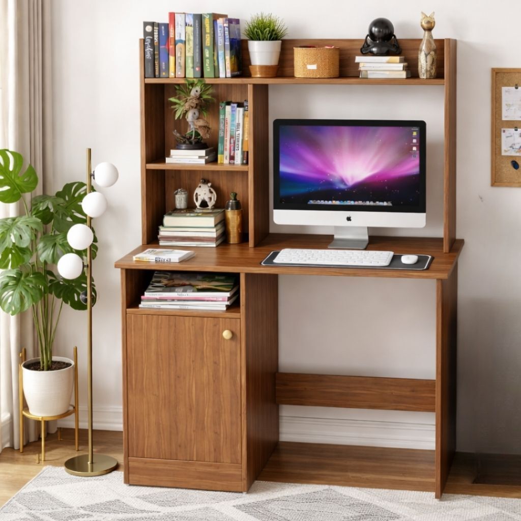 home delight Multipurpose Portable Study Desk with Book Storage for Home & Office Engineered Wood Computer Desk-picture-20