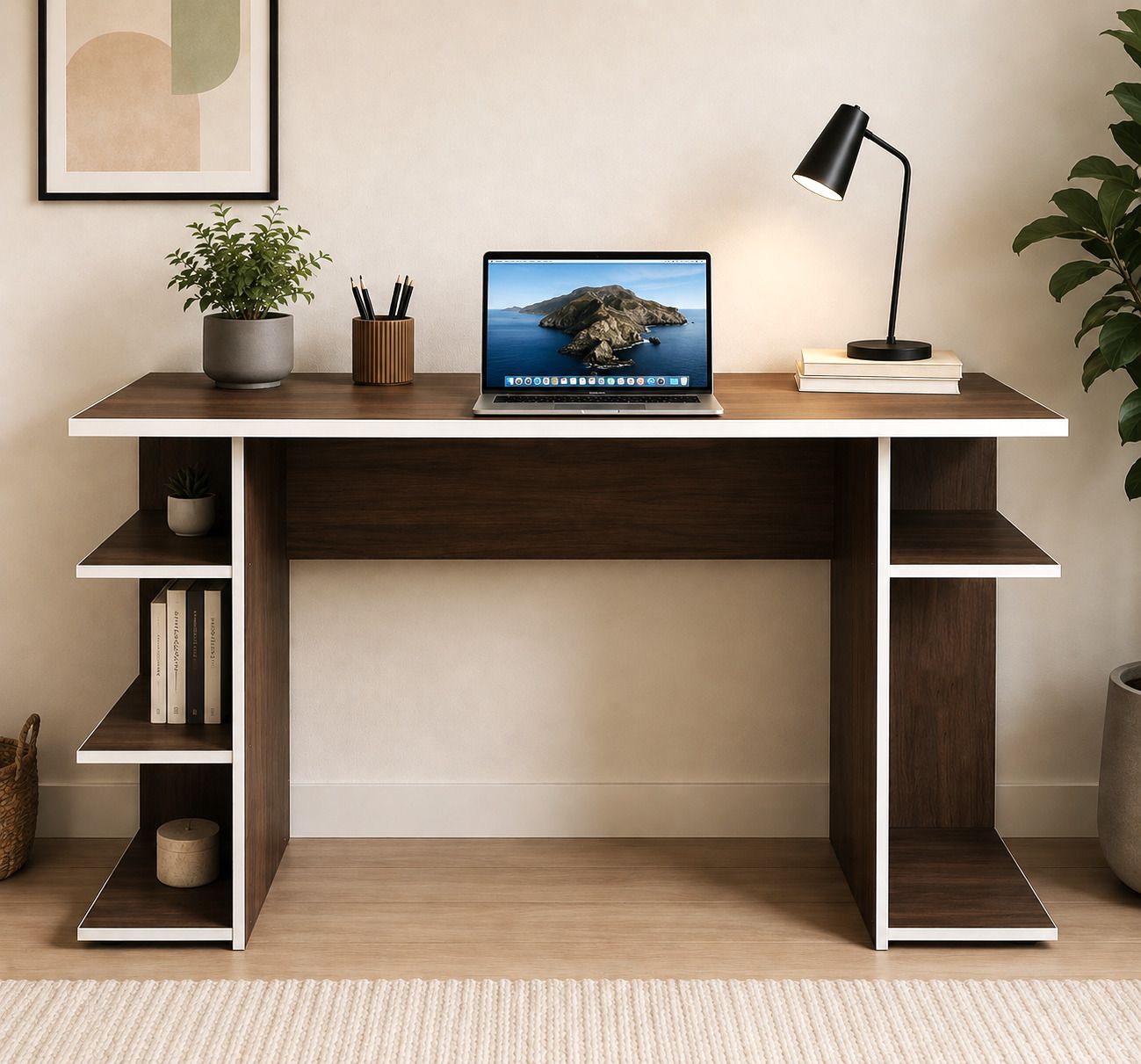 us dzire Computer & Laptop Table with Storage | Work from Home Desk | Modern Study Table Engineered Wood Computer Desk-picture-35