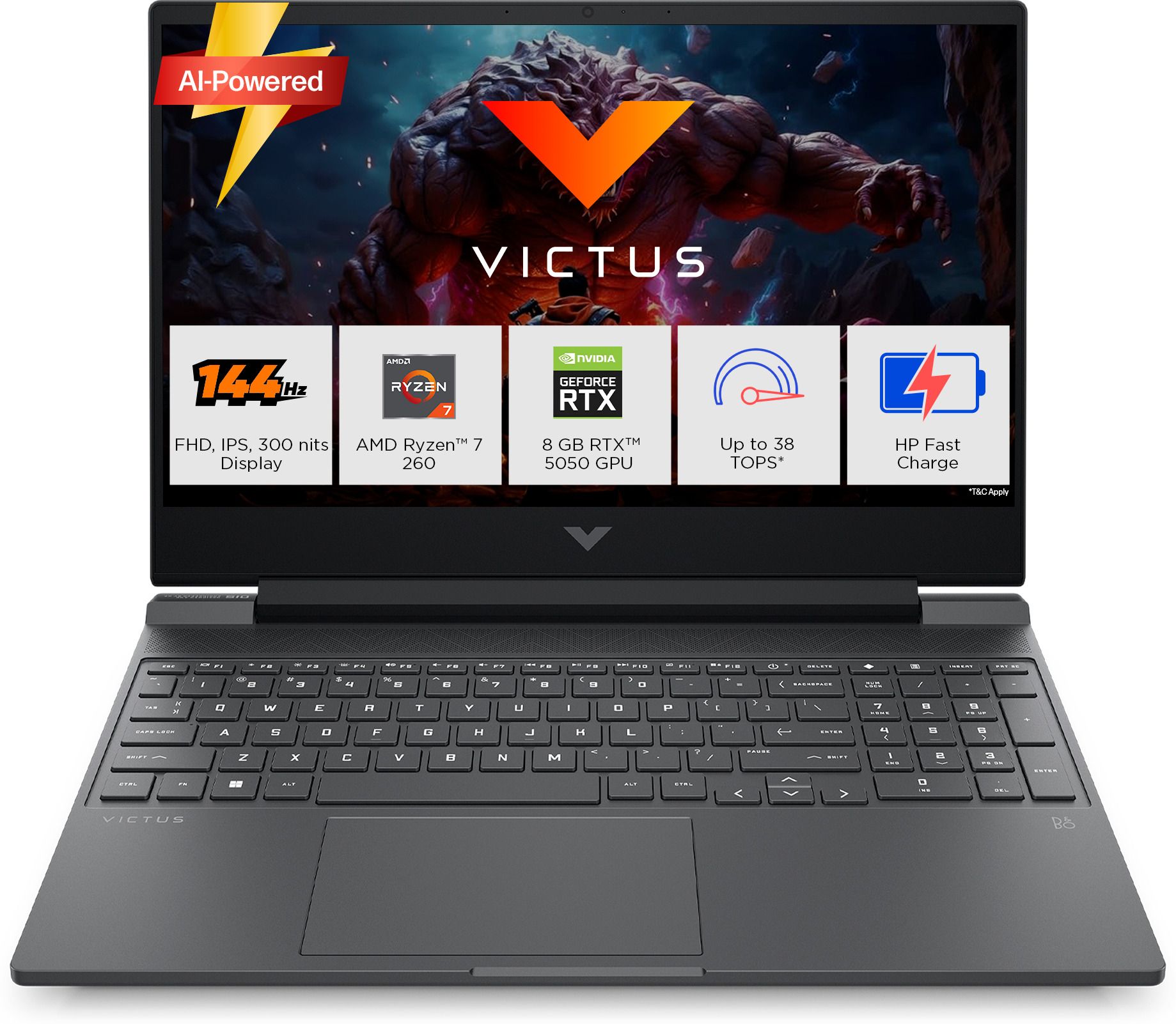HP Victus AMD Ryzen 7 Octa Core 260 - (24 GB/1 TB SSD/Windows 11 Home/8 GB Graphics/NVIDIA GeForce RTX 5050) 15-fb3185AX Gaming Laptop
