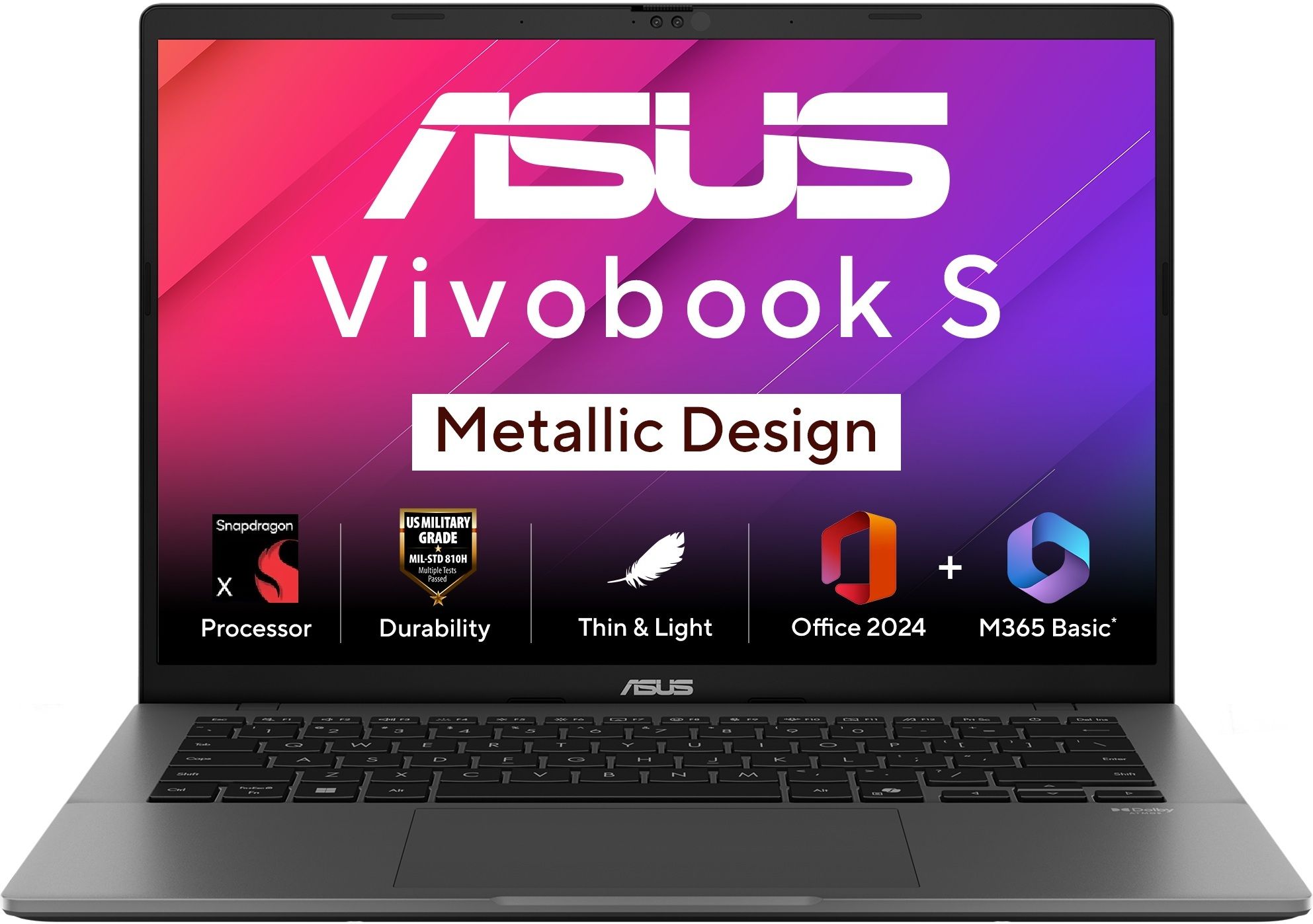 ASUS Vivobook S14 (2025) with Office 2024 + M365 Basic*, Metallic Design, Copilot+ PC Qualcomm Snapdragon X - (16 GB/512 GB SSD/Windows 11 Home) S3407QA-KP027WS Thin and Light Laptop-image-48