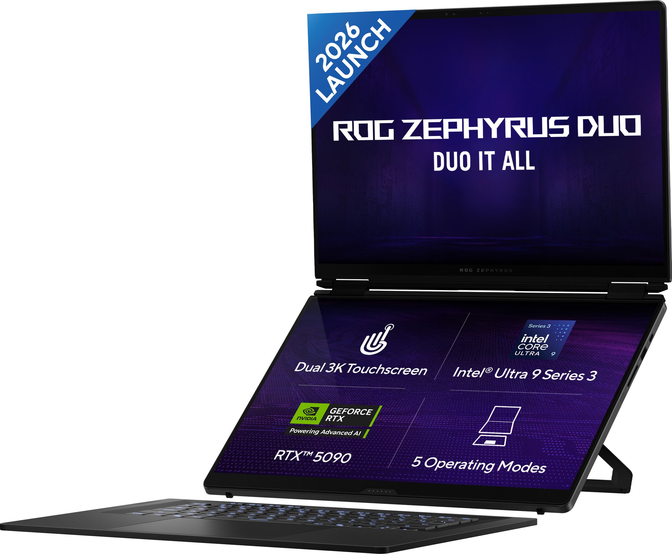 ASUS ROG Zephyrus Duo 16 OLED (2026) with Touch Screen Intel Core Ultra 9 386H - (64 GB/2 TB SSD/Windows 11 Home/24 GB Graphics/NVIDIA GeForce RTX 5090/120 Hz) GX651AX-SR099WS Gaming Laptop-image-30