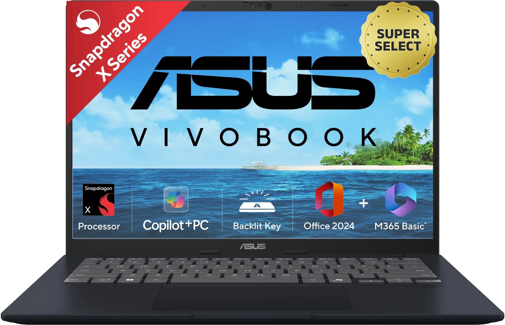 ASUS ASUS Vivobook 14 (2025) with Office 2024 + M365 Basic*, Qualcomm Snapdragon X - (16 GB/512 GB SSD/Windows 11 Home) X1407QA-LY038WS Thin and Light Laptop-image-40