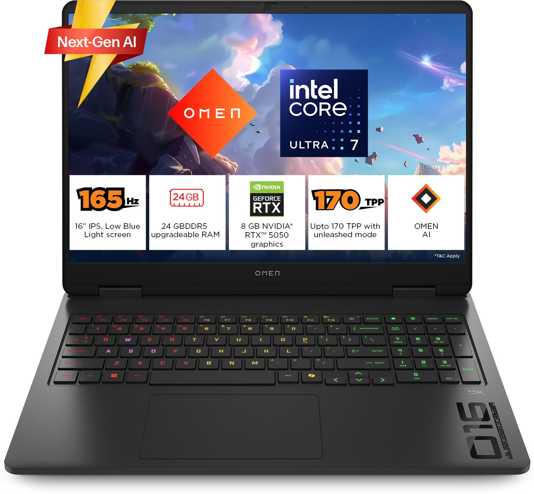 HP Intel Core Ultra 7 - (24 GB/1 TB SSD/Windows 11 Home/8 GB Graphics/NVIDIA GeForce RTX 5050) 16-am0240TX Gaming Laptop-image-21
