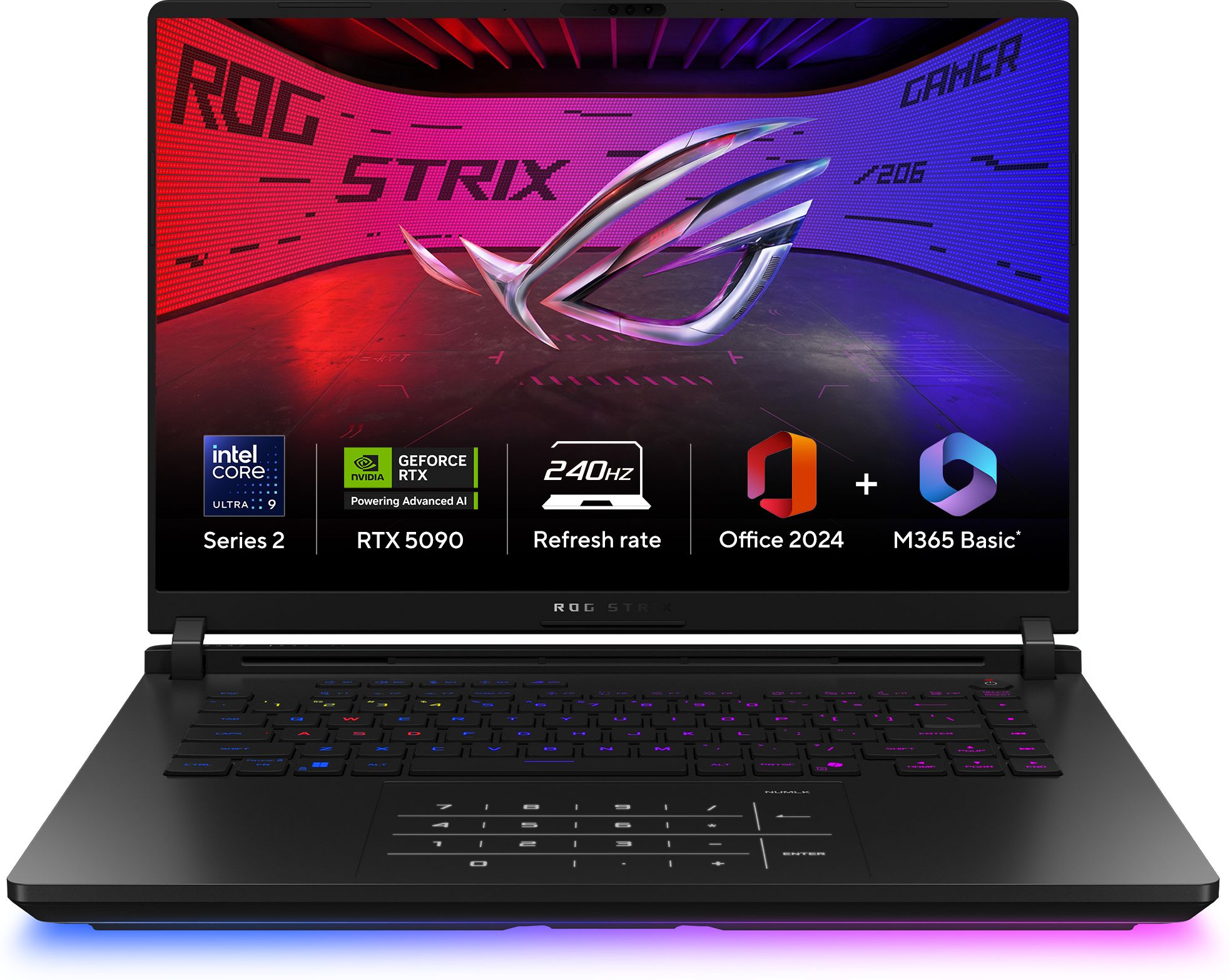 ASUS ROG Strix SCAR 16 (2025) with Office 2024 + M365 Basic* Intel Core Ultra 9 275HX - (32 GB/2 TB SSD/Windows 11 Home/24 GB Graphics/NVIDIA GeForce RTX 5090/240 Hz/175 W) G635LX-RW158WS Gaming Laptop