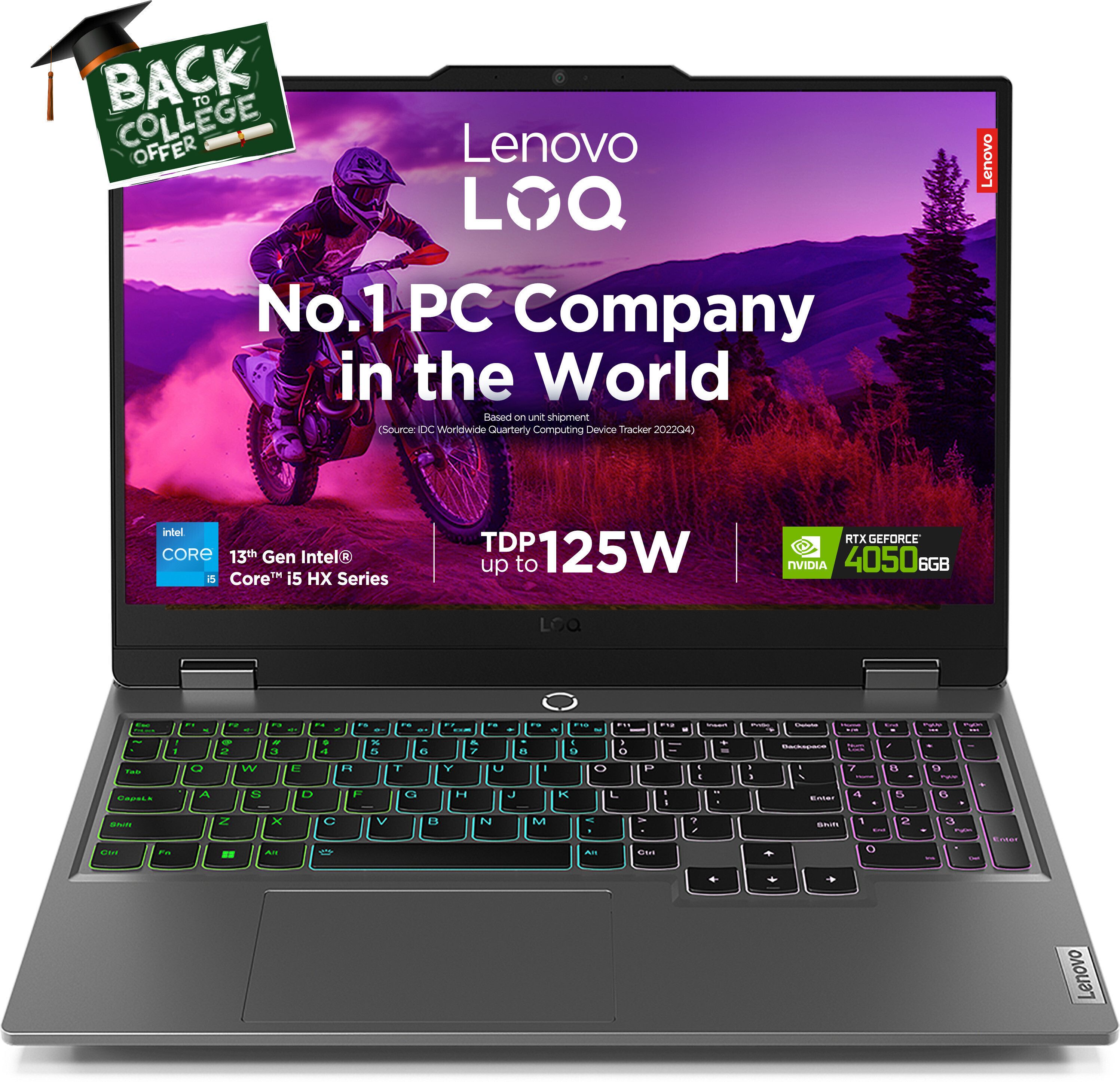 Lenovo LOQ Intel Core i5 13th Gen 13450HX - (16 GB/512 GB SSD/Windows 11 Home/6 GB Graphics/NVIDIA GeForce RTX 4050) 15IRX9 Gaming Laptop
