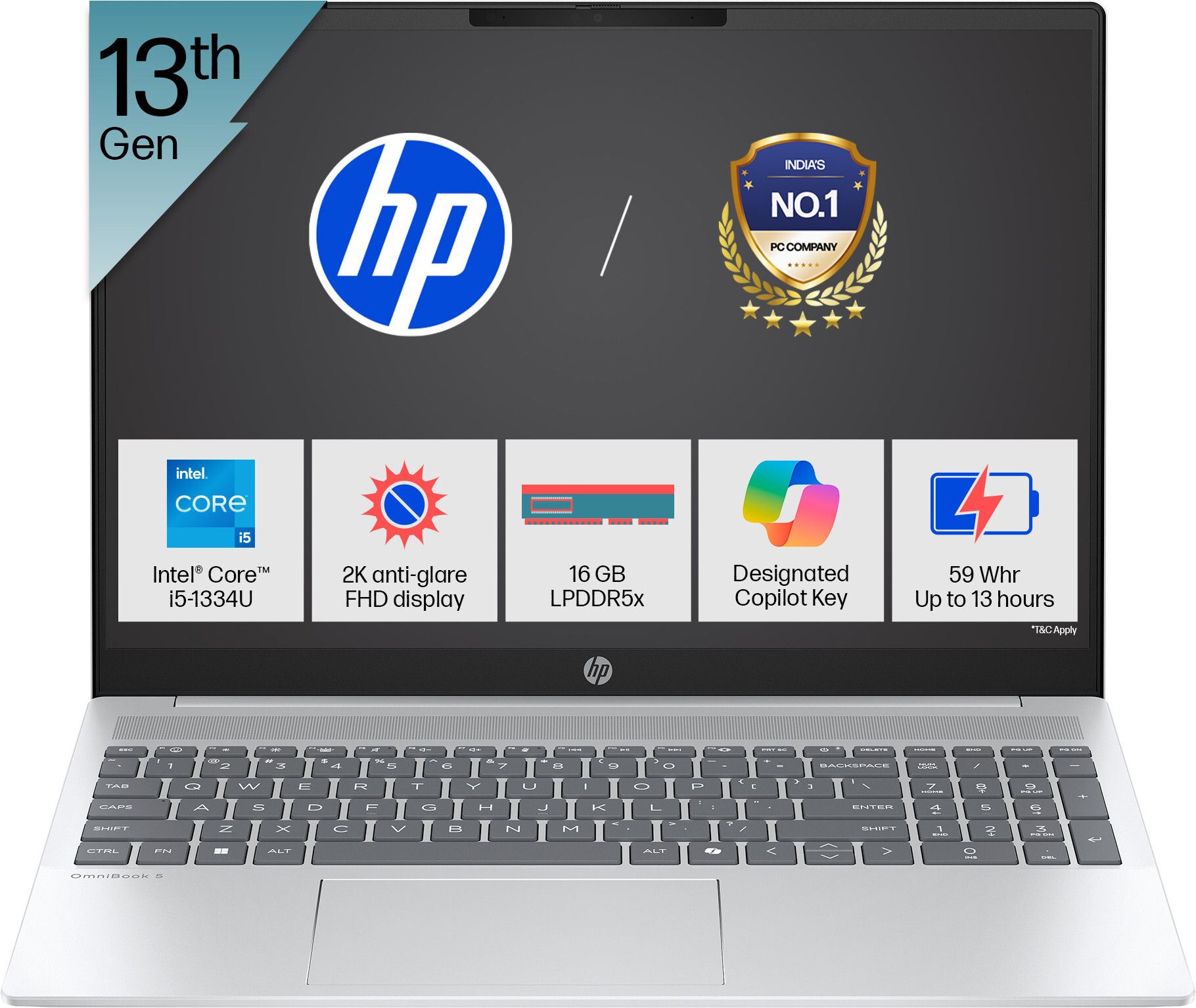 HP OmniBook 5 Intel Core i5 13th Gen 1334U - (16 GB/512 GB SSD/Windows 11 Home) 16-ba1008TU Thin and Light Laptop-image-32