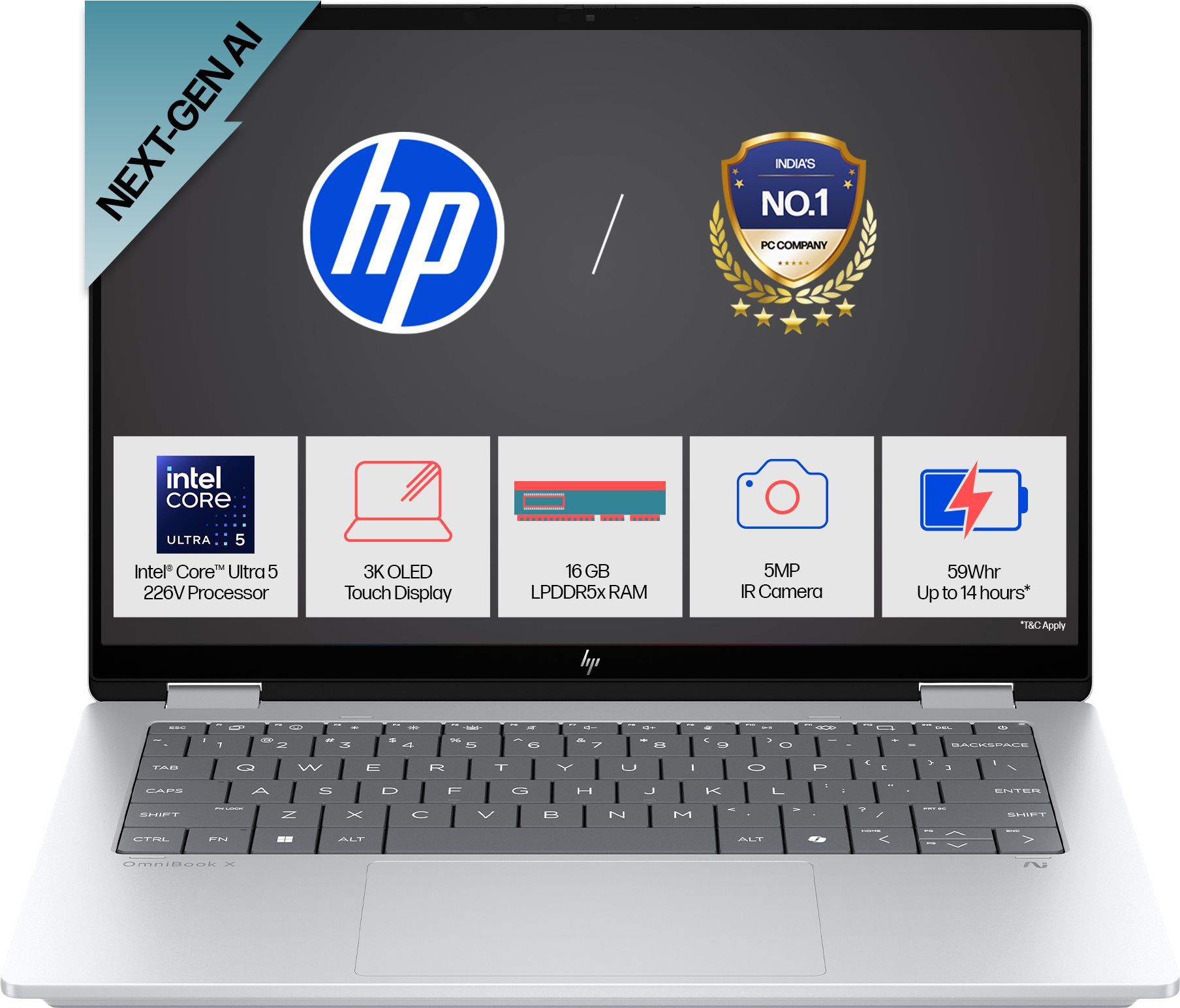 HP OmniBook X Flip Intel Core Ultra 5 226V - (16 GB/512 GB SSD/Windows 11 Home/8 GB Graphics) 14-fm0058TU 2 in 1 Laptop-image-30