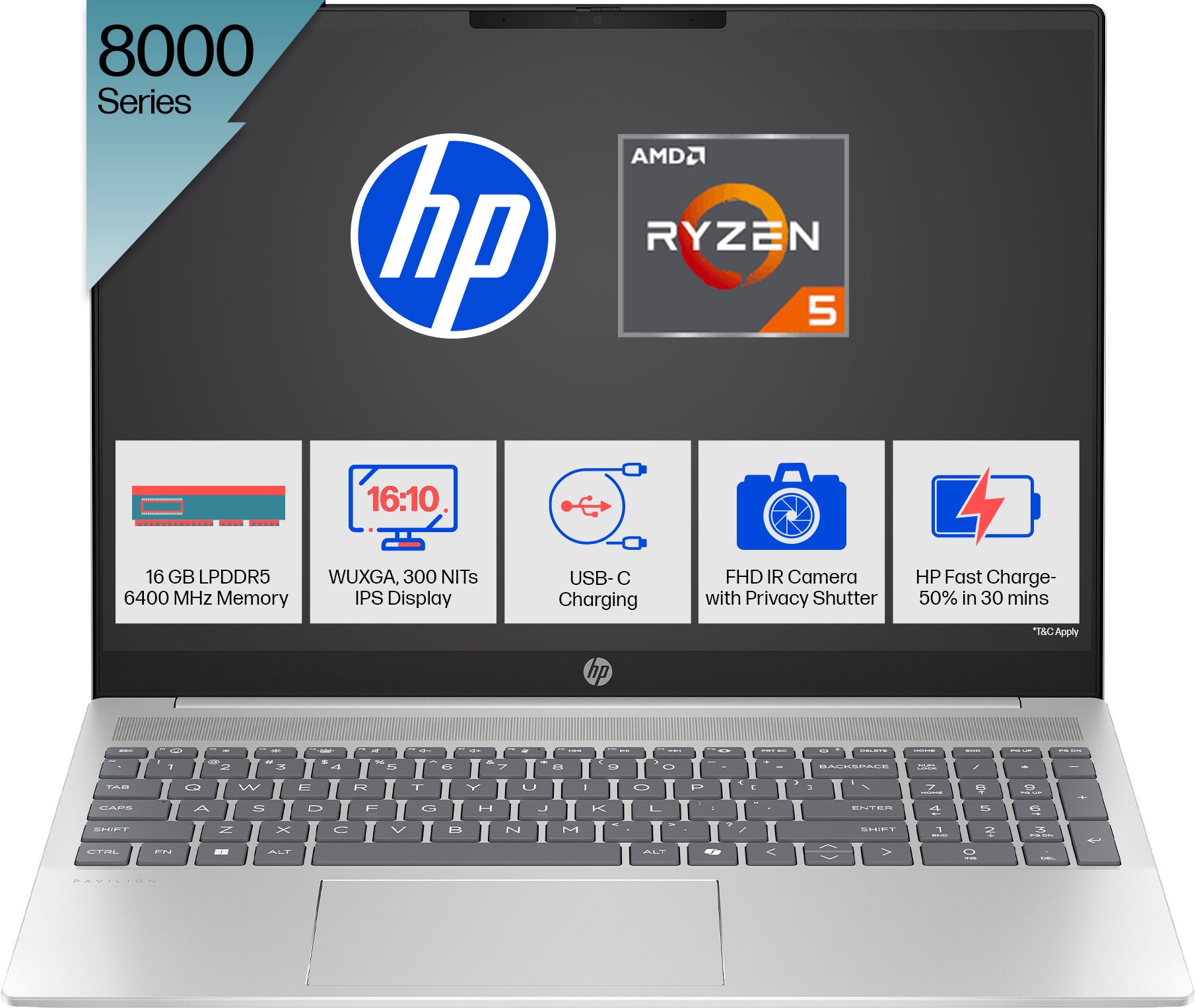 HP Pavilion AMD Ryzen 5 Hexa Core 8540U - (16 GB/512 GB SSD/Windows 11 Home) 16-ag0019AU Thin and Light Laptop-image-46