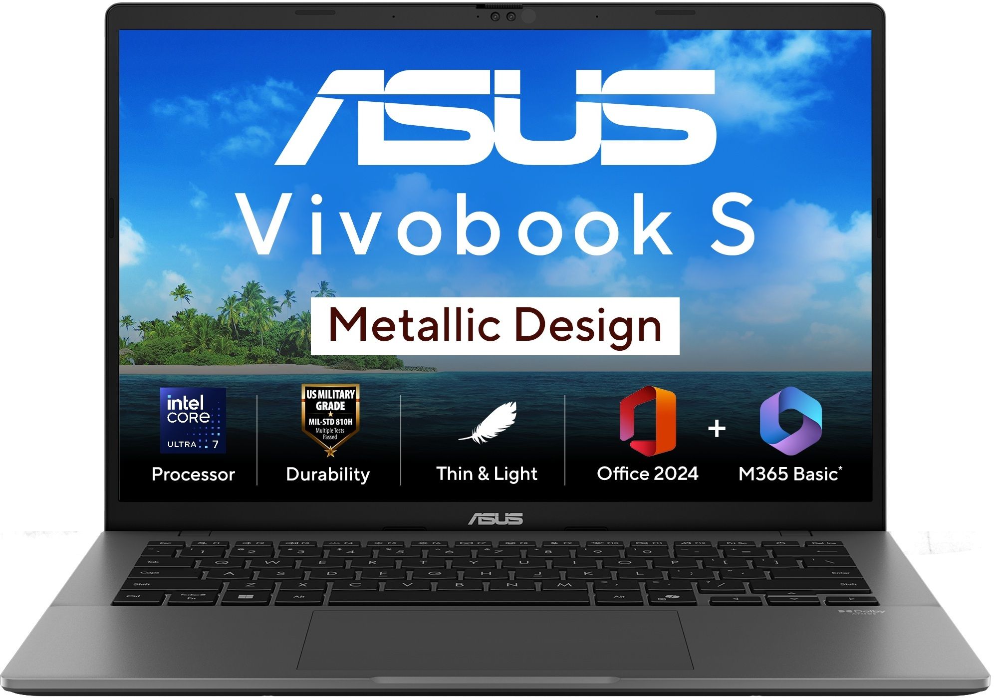 ASUS Vivobook S14 (2025) with Office 2024 + M365 Basic*, Metallic Design, AI PC Intel Core Ultra 7 255H - (16 GB/512 GB SSD/Windows 11 Home) S3407CA-LY083WS Thin and Light Laptop-image-9