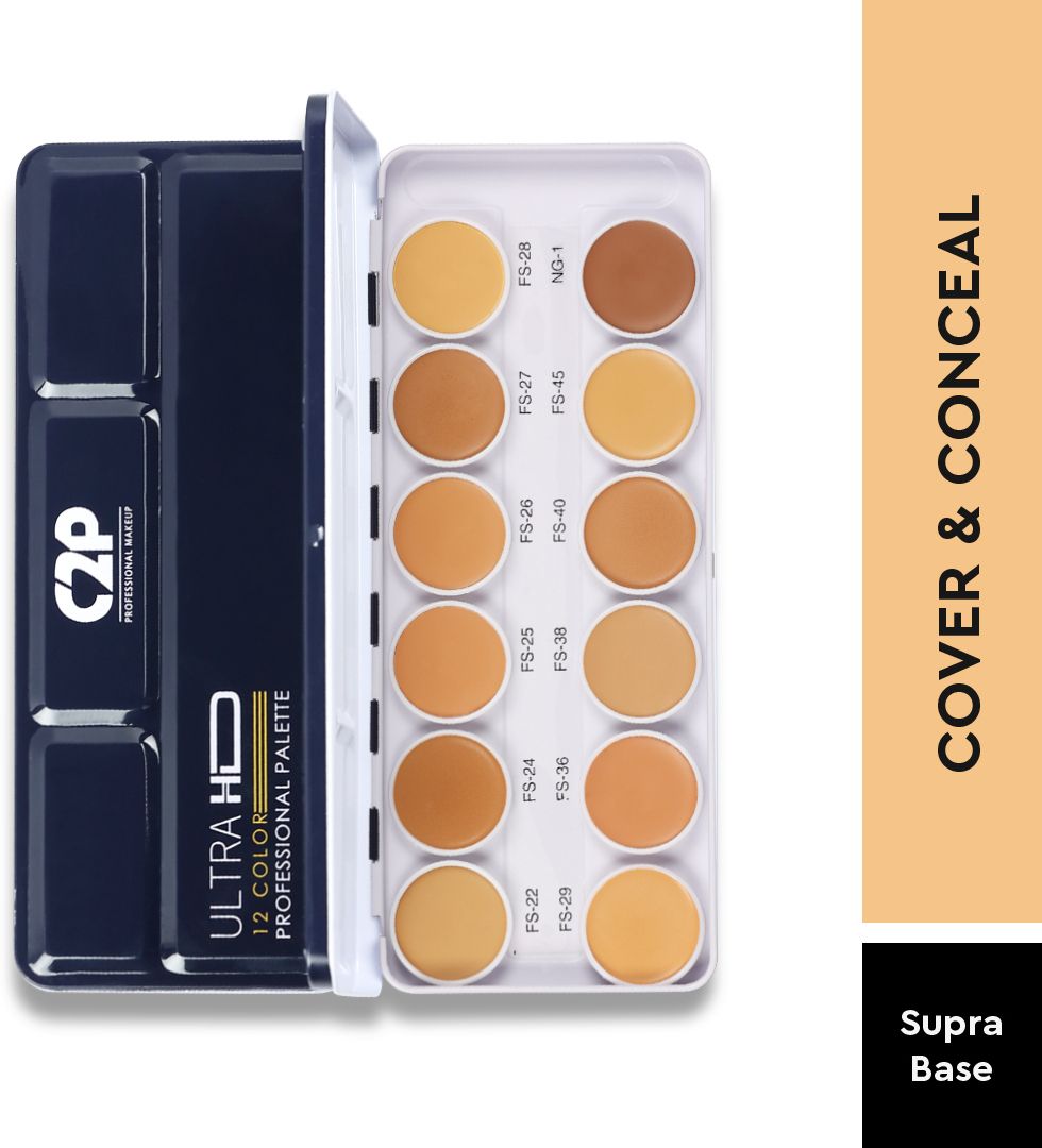 c2p professional makeup 12 in1 Concealer Foundation and Contour Cream Base Palette For Dry Skin Concealer-picture-18