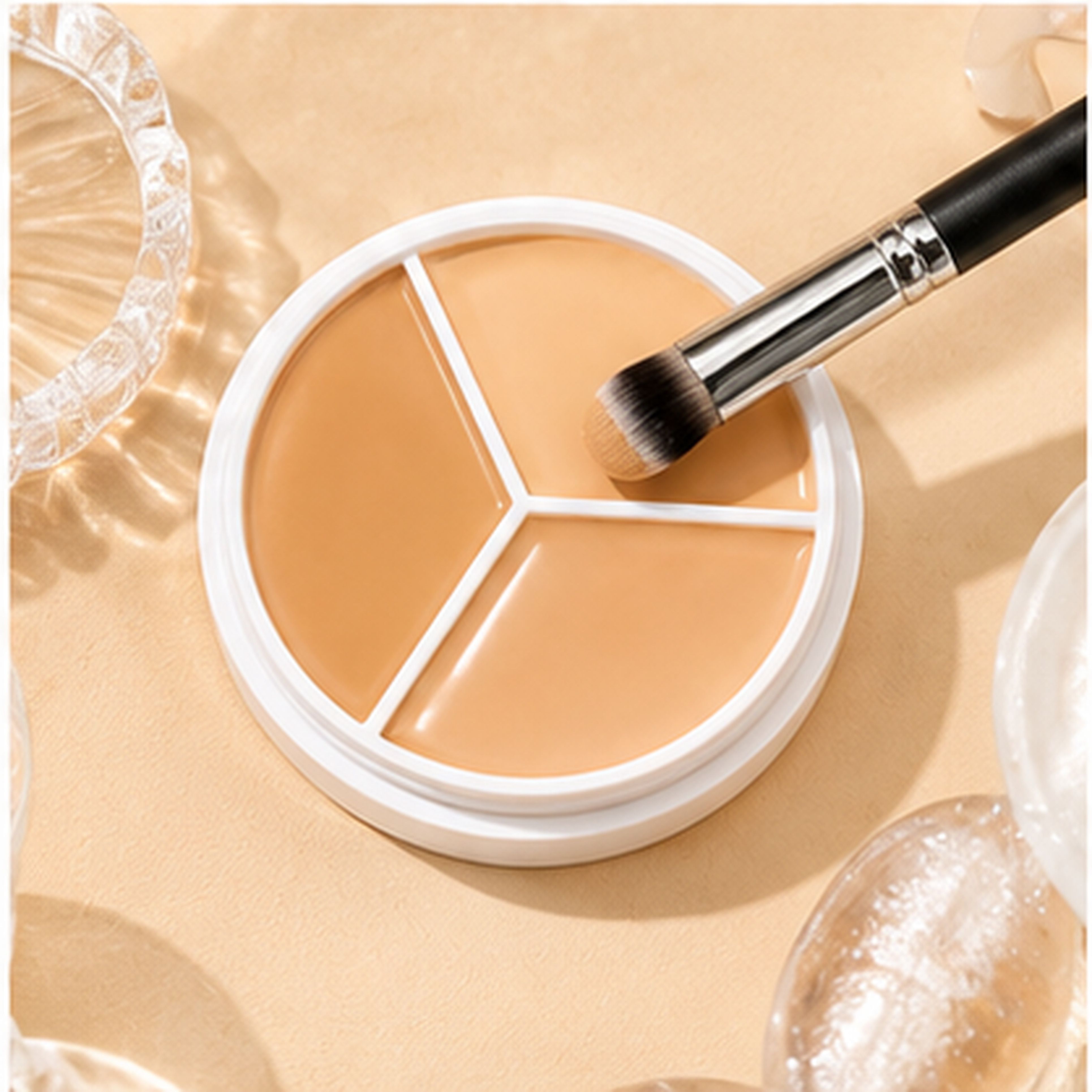 morbee 3-in-1 Dark Tone Concealer Palette with Foundation Brush .Q18 Concealer-picture-46
