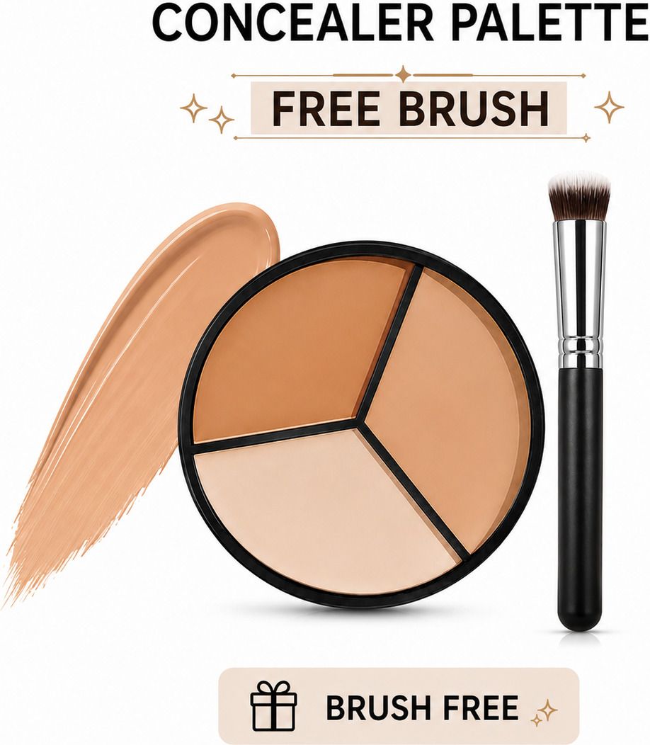 morbee 3-in-1 Dark Tone Concealer Palette with Foundation Brush .Q11 Concealer-picture-45