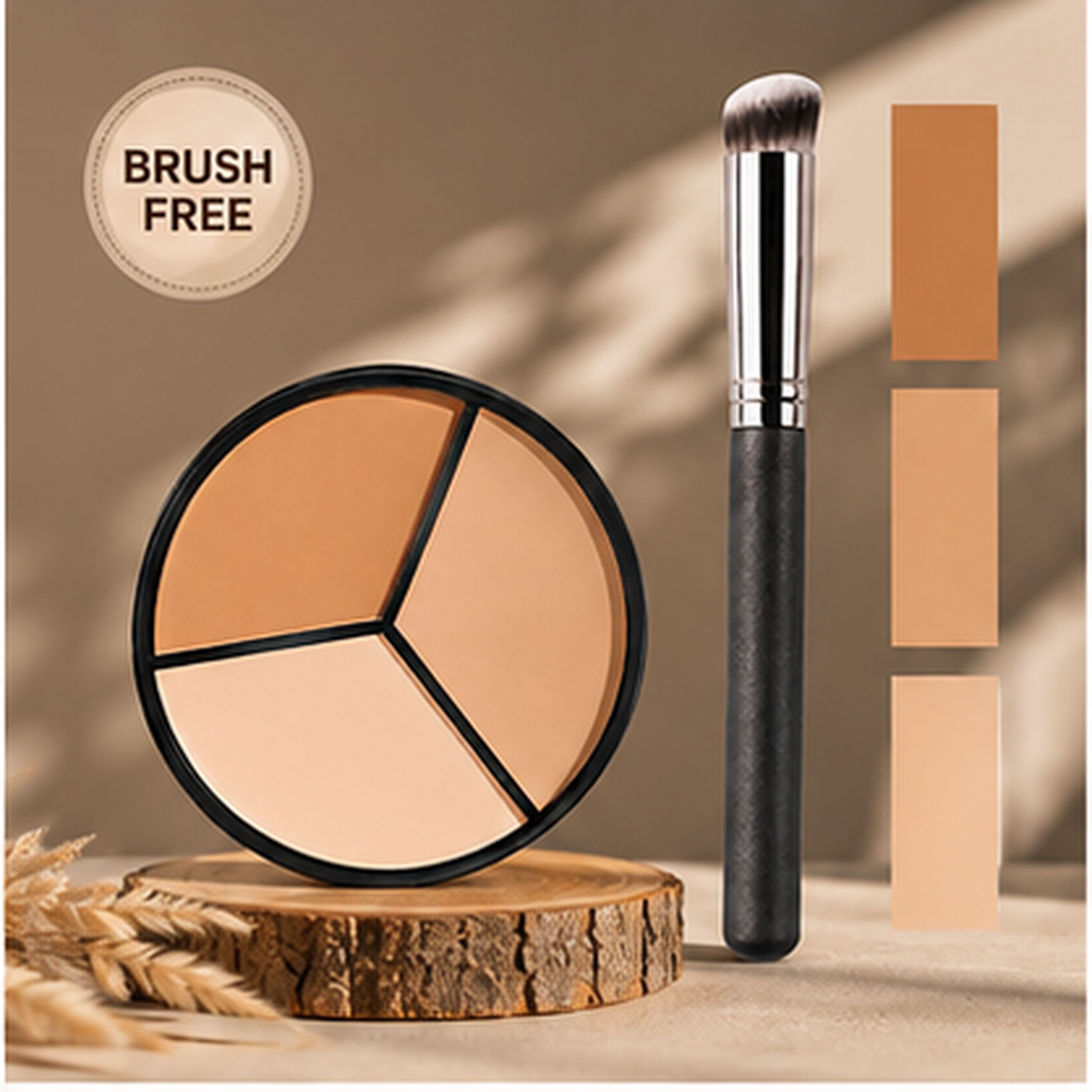 morbee 3-in-1 Dark Tone Concealer Palette with Foundation Brush .Q28 Concealer-picture-42