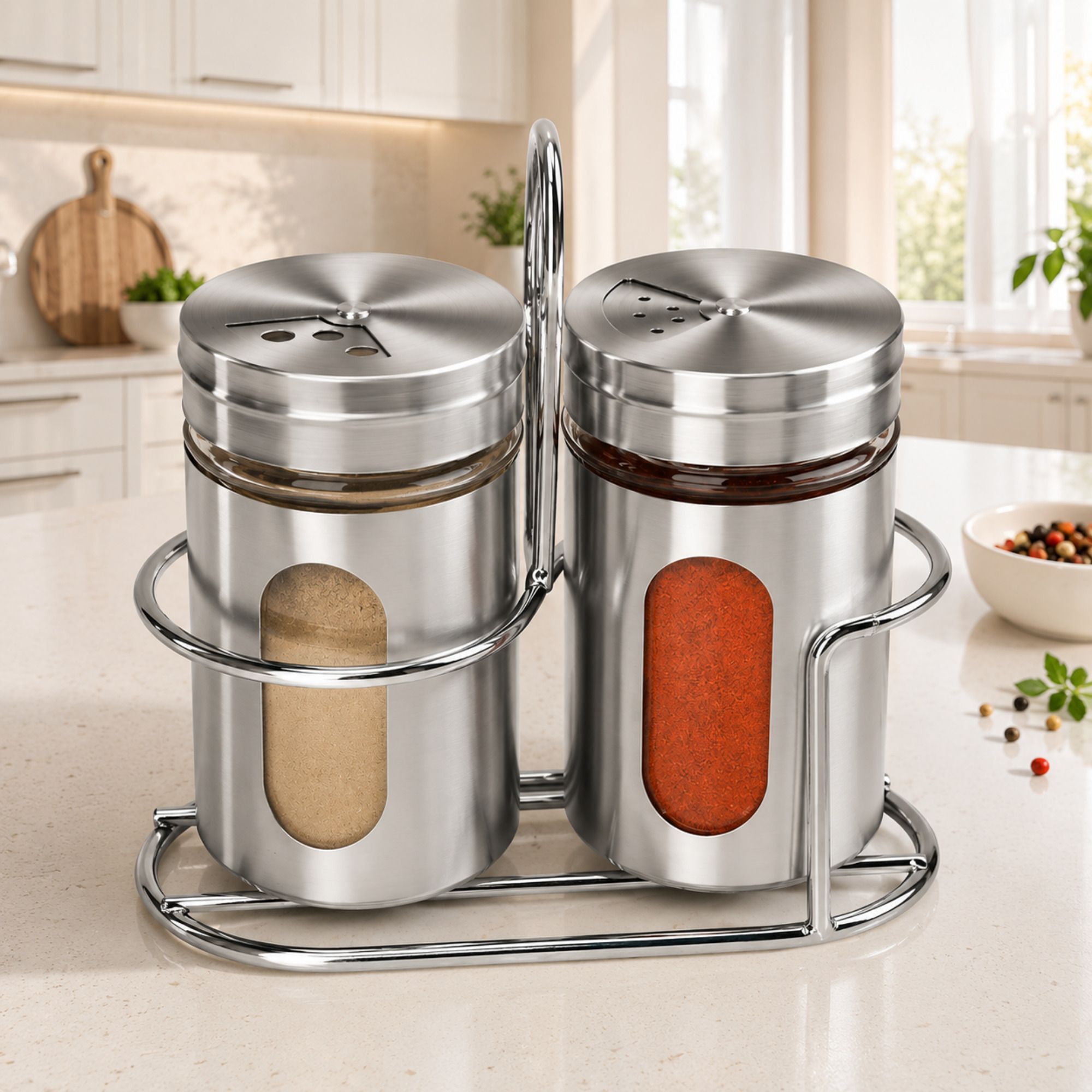 brilliant Spice Set Glass, Silver Plated-picture-34