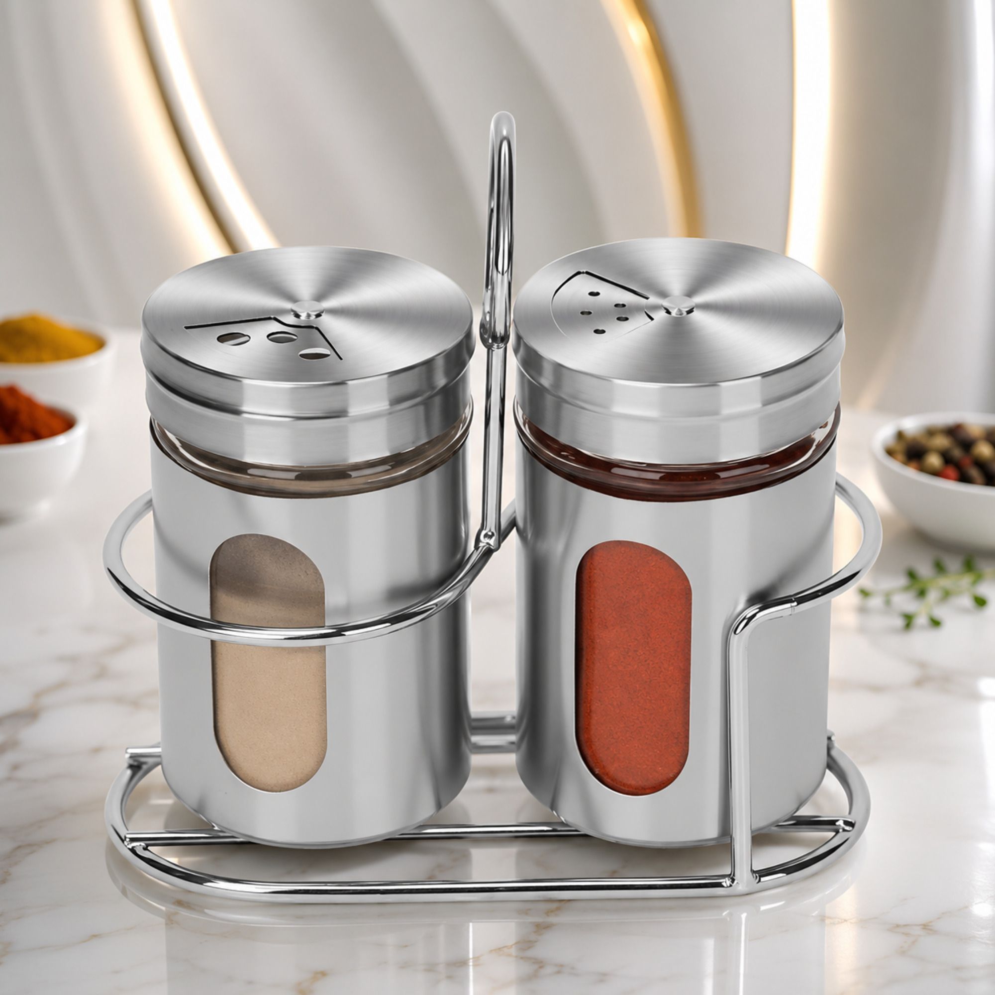 brilliant Salt & Pepper Set Glass, Silver-picture-40