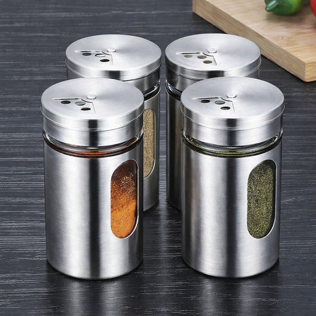 shiviq Salt & Pepper Set Glass, Steel-picture-18