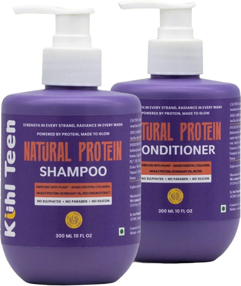 Natural Protein Shampoo + Conditioner combo with Collagen and wheat protein