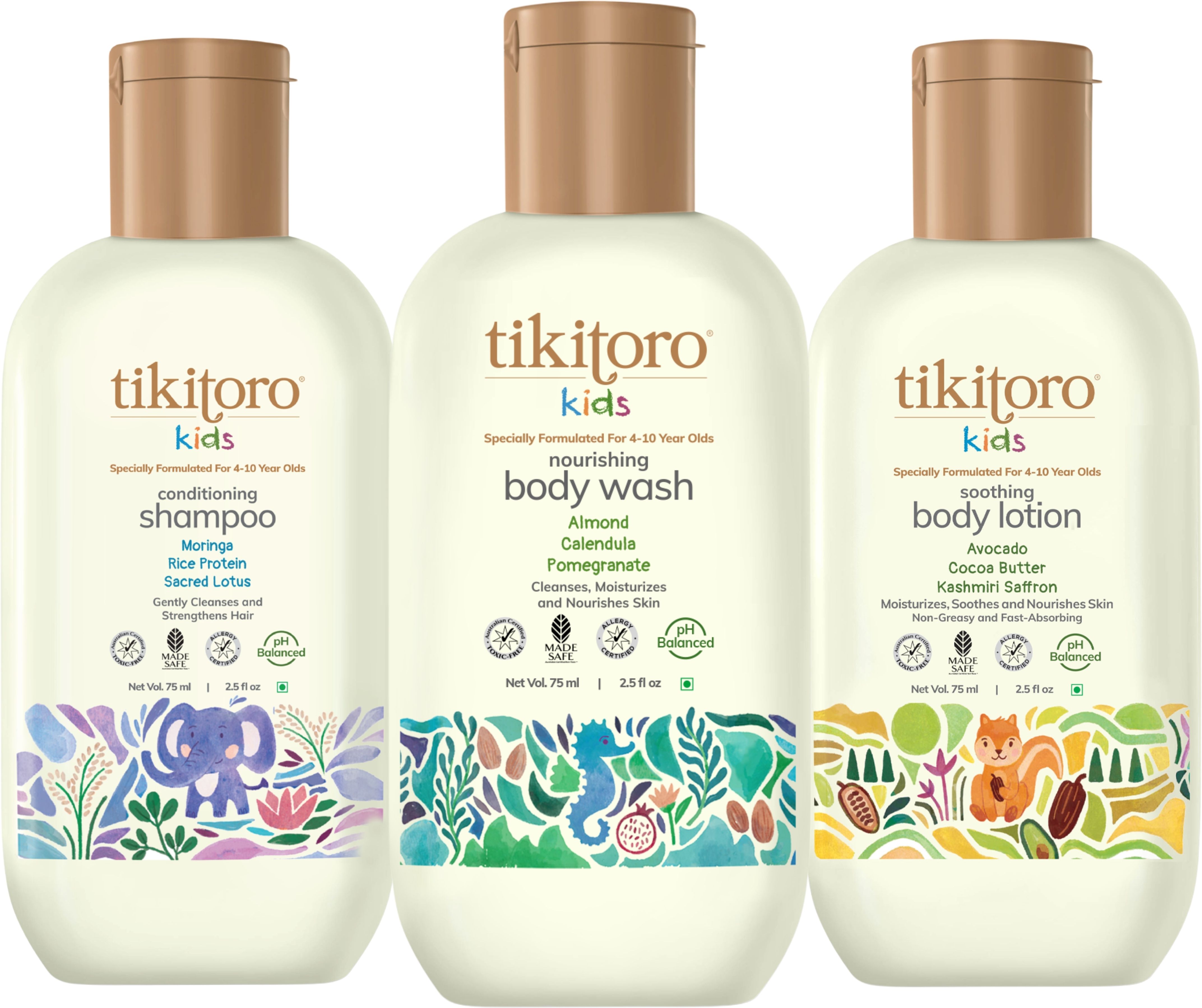tikitoro Kids Mini Combo-Body Wash, Soothing Body Lotion, Conditioning Shampoo(3 x-picture-38