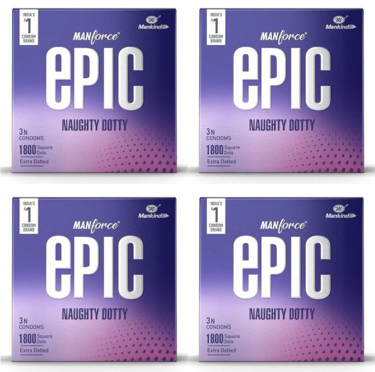 mankind MANFORCE Epic Naughty Dotty | 3 Sheets | Extra Dotted Each, Pack of 4 Condom Condom-picture-19