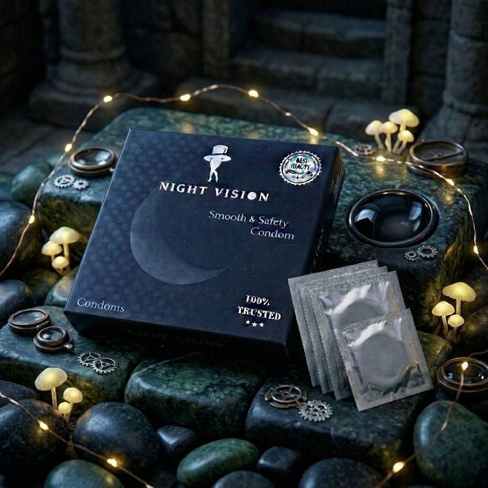 night vision Non -Flavoured Lubricant , High Dotted Condom Premium ,Pack of 1 Condom-picture-11
