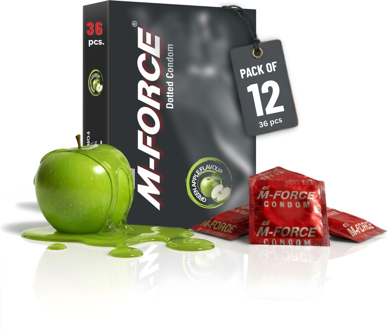 Green Apple Flavoured Dotted Condoms for Men Latex Protection Condom-image-23