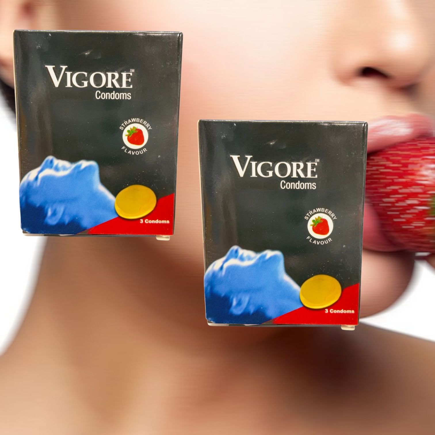 vigore Playing long time dotted strawberry condoms pack of 2×3 Condom-picture-48