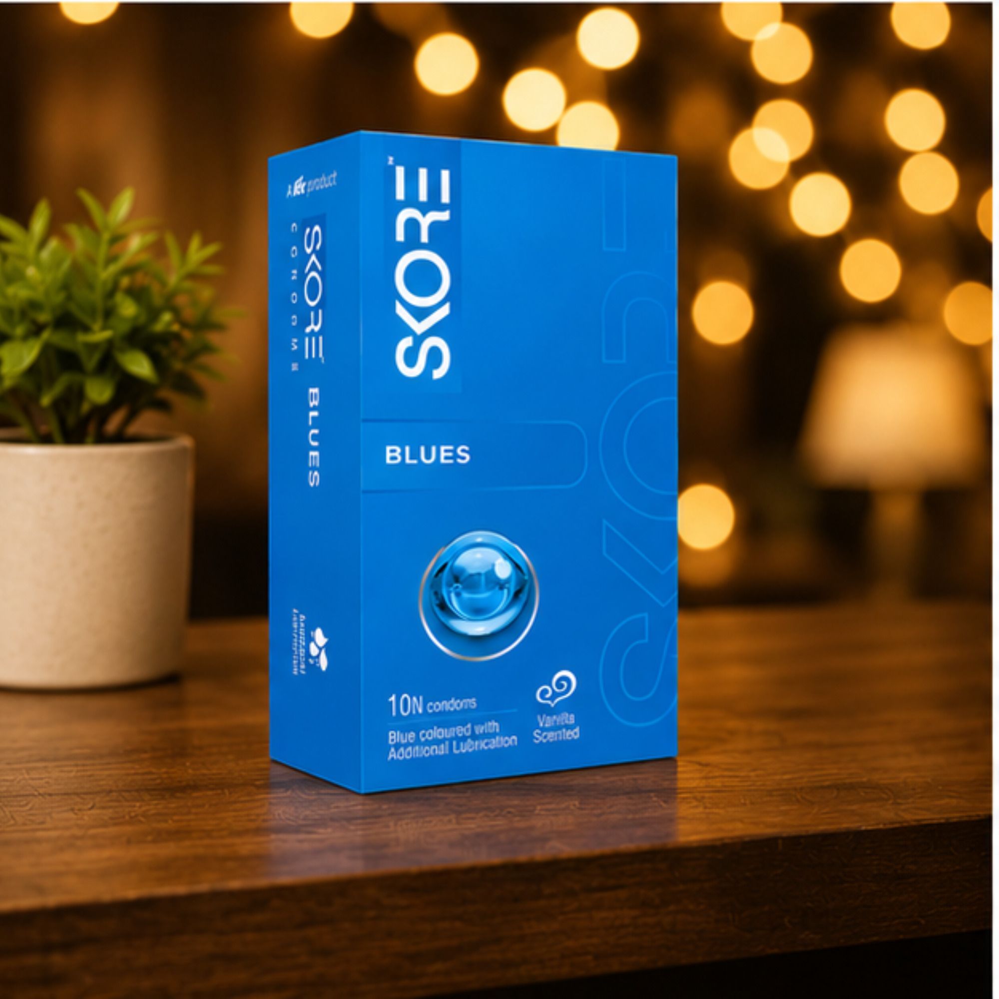 skore Blues 10 Condoms Pack of 1 | Blue Coloured | Extra Lubrication | Vanilla Scented Condom-picture-24