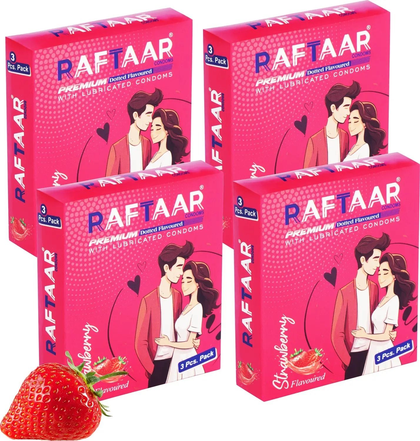 raftaar Strawberry Flavoured ultrathin Dotted Condom-picture-23