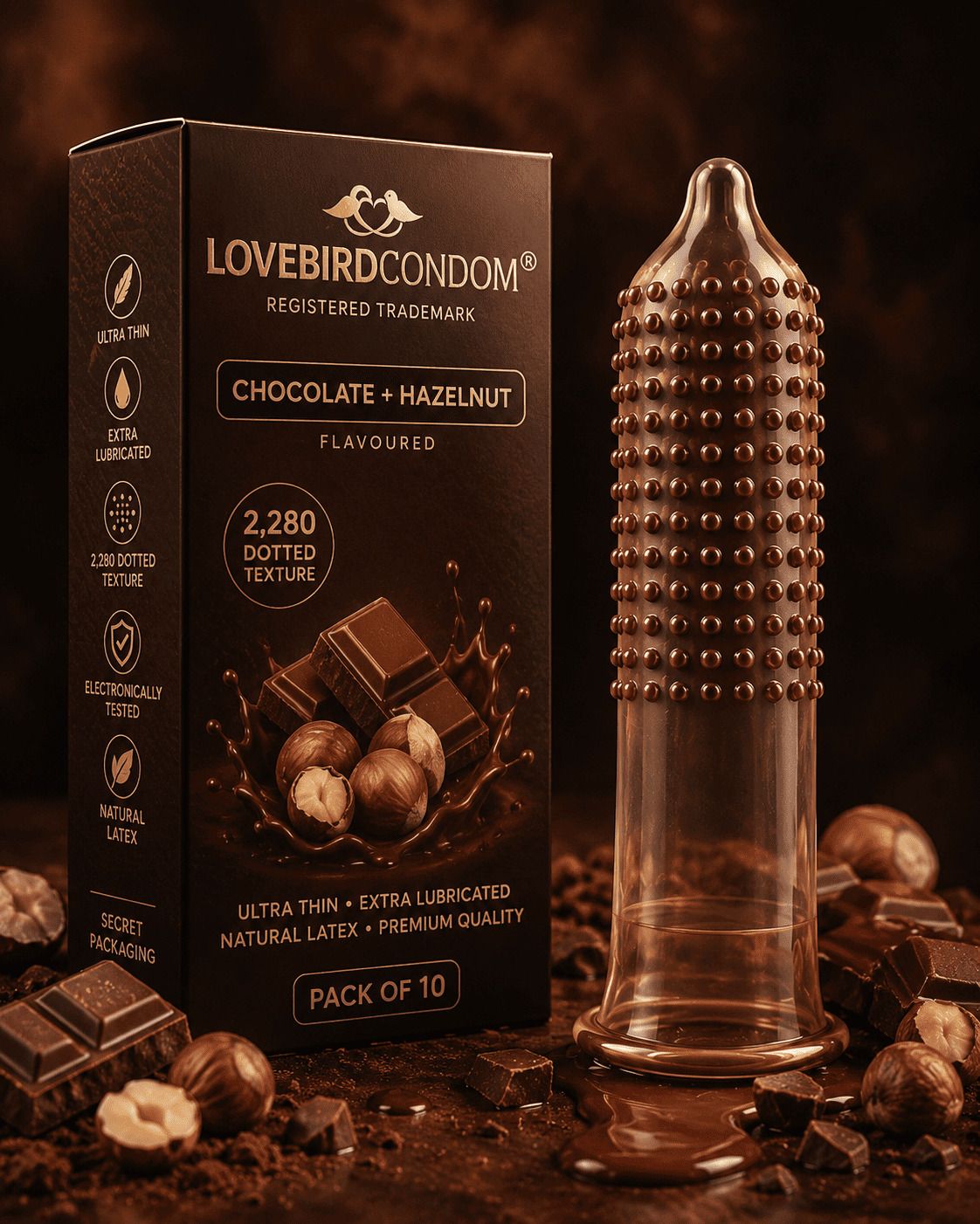 Chocolate | Ultra Thin | 2280 Dotted | Extra Lubricated | Premium Natural Latex Condom-image-30