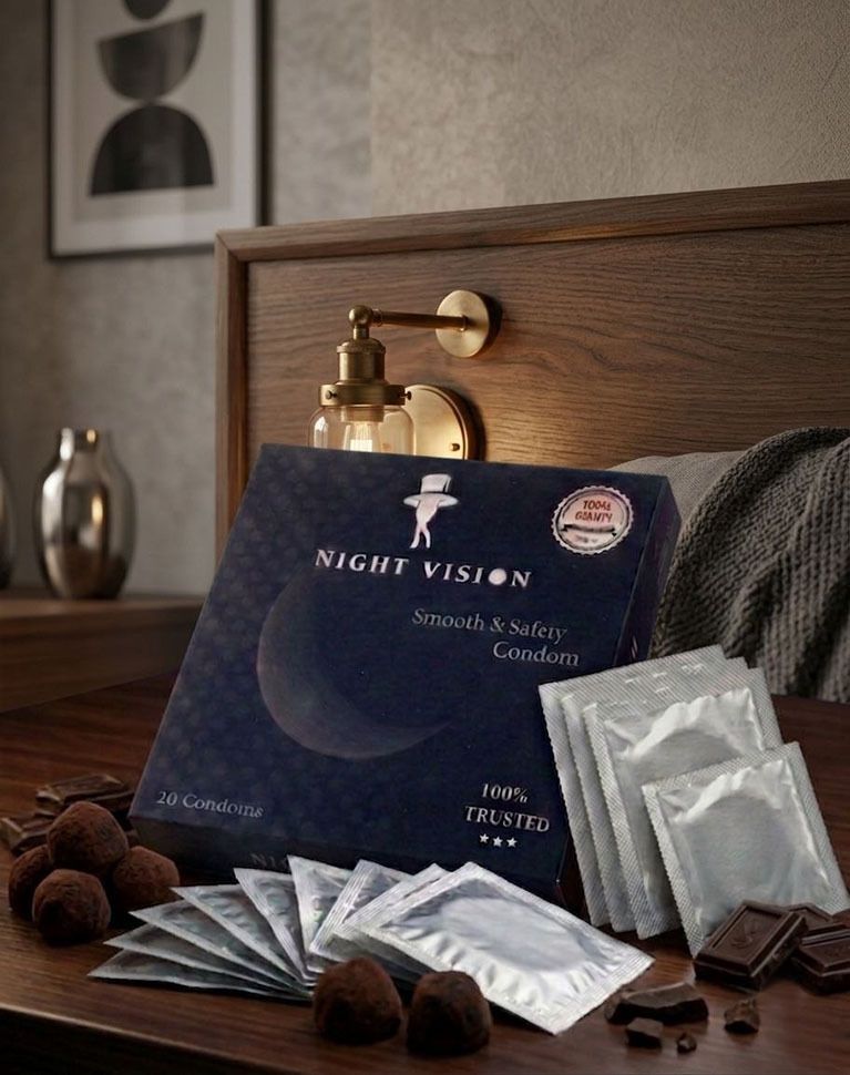 night vision chocolate Flavoured Lubricant Condom, High Dotted Condom,Pack of 1 Condom-picture-11