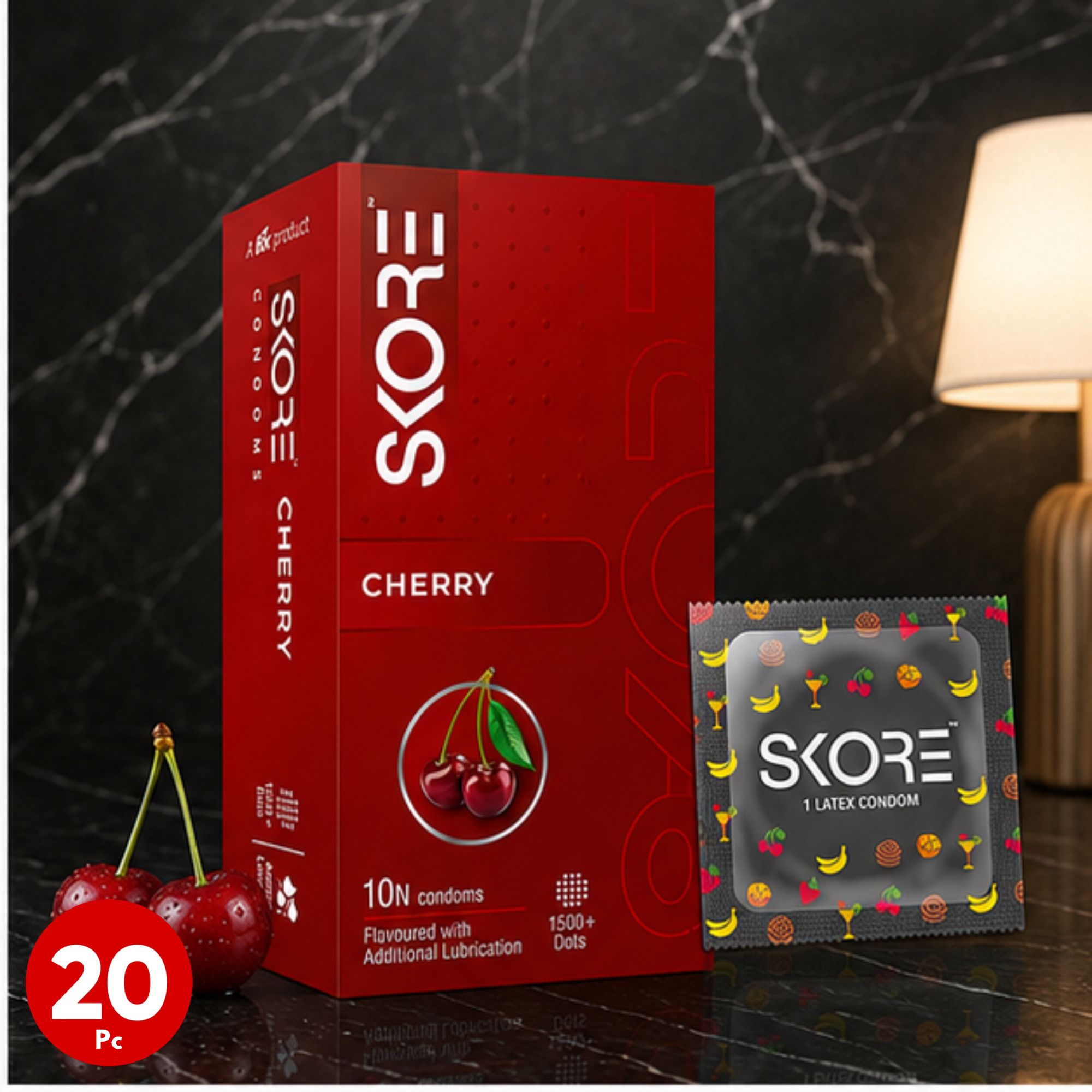 skore Cherry Dotted Latex Condoms | Pack of 2 | 20 Count Condom-picture-25