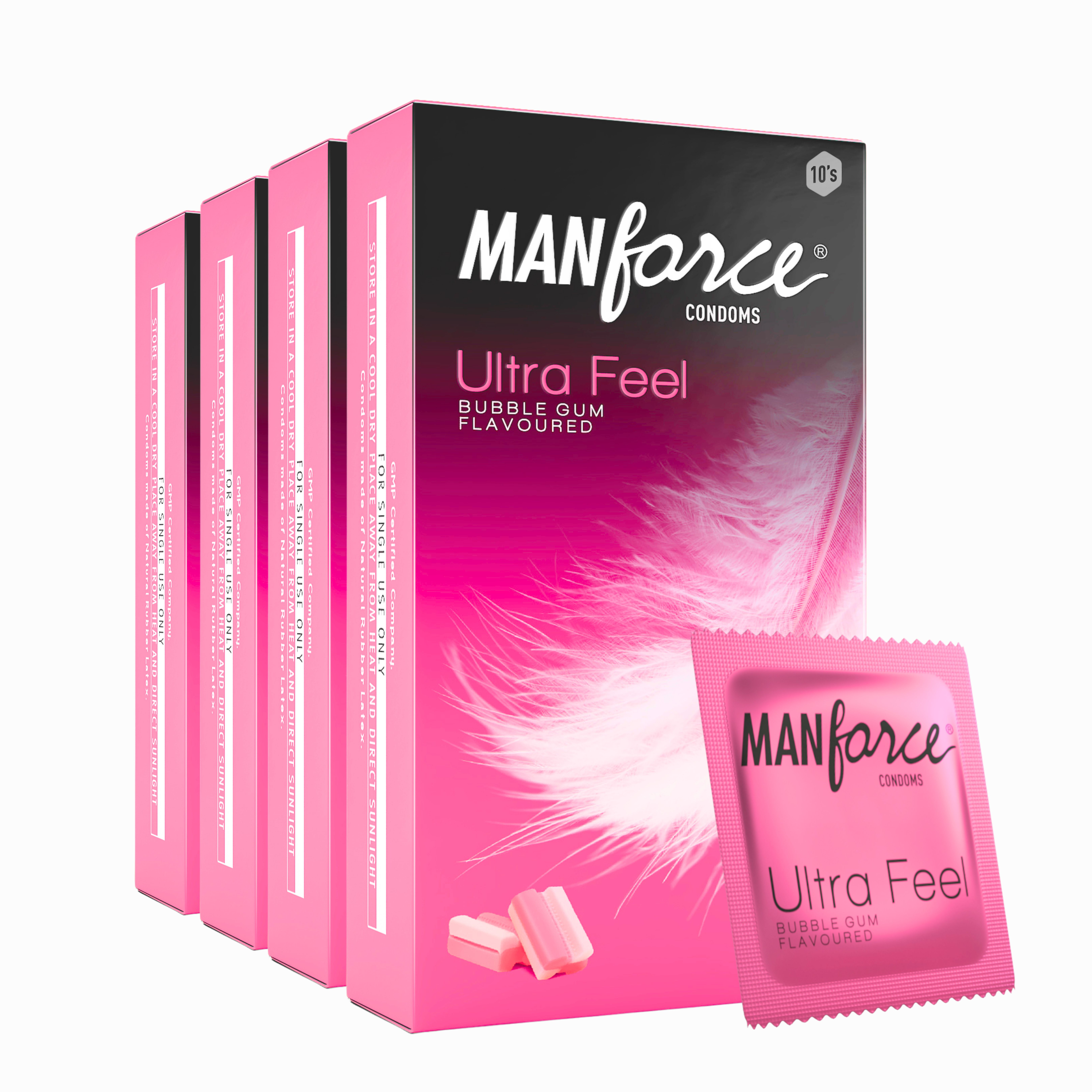 Bubblegum Flavoured Box Of 10 Condoms (10 Sheets) x Pack of 4 Condom-image-34