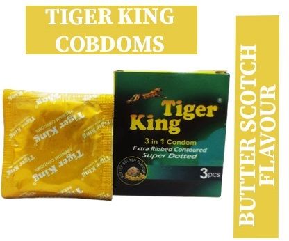 XCQ TIGER KING CONDOM EXTRA RIBBED SUPER DOTTED BALCK CURRENT FLAVOURED Condom-image-49